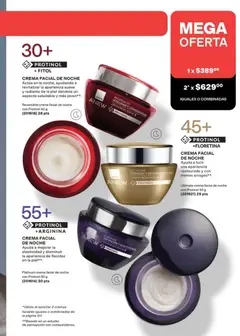 Vista previa de CREMA FACIAL DE NOCHE, Actúa en la noche, ayudando a revitalizar la apariencia suave y radiante de la piel dándole un aspecto saludable y más joven**. Reversalist crema facial de noche con Protinol 50 g (201618) 28 pts, nuevo folleto de la tienda, válido en México a partir del 24.04.2026 | Página: 123 | Productos: Crema, Radiante