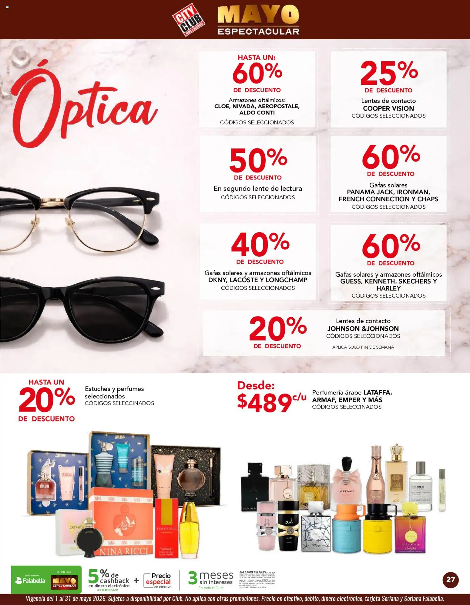 Nuevas ofertas de City Club válidas en toda la República Mexicana desde el 01.05.2026. ¡Encuentra las mejores ofertas en City Club catálogo! | Página: 27 | Productos: Lentes