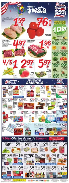 Preview of Fiesta Mart weekly ads valid from 07/01/2026 | Page: 1 | Products: Ham, Avocado, Water, Bag