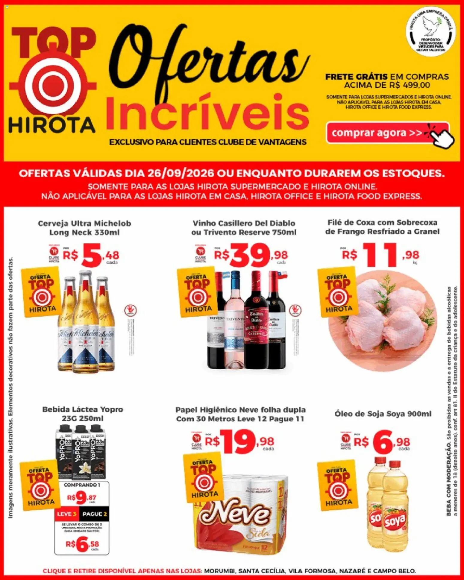 Hirota Food Folheto - válido de 26/09/2026 | Página: 1 | Produtos: Bebidas, Óleo, Cerveja, Bebida