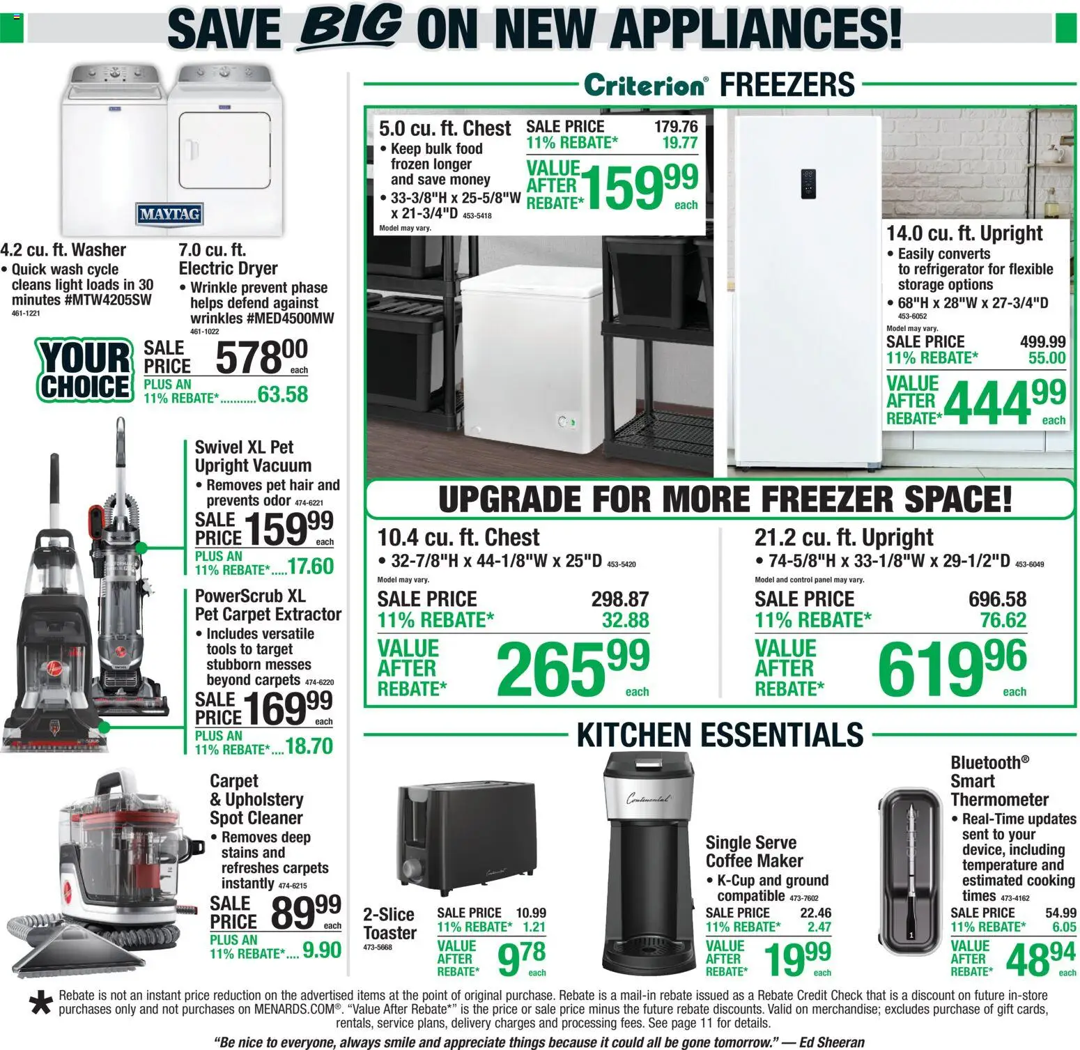 Menards Weekly Ad - valid from 18.06.2026 | Page: 18 | Products: Washer, Extractor, Refrigerator, Dryer