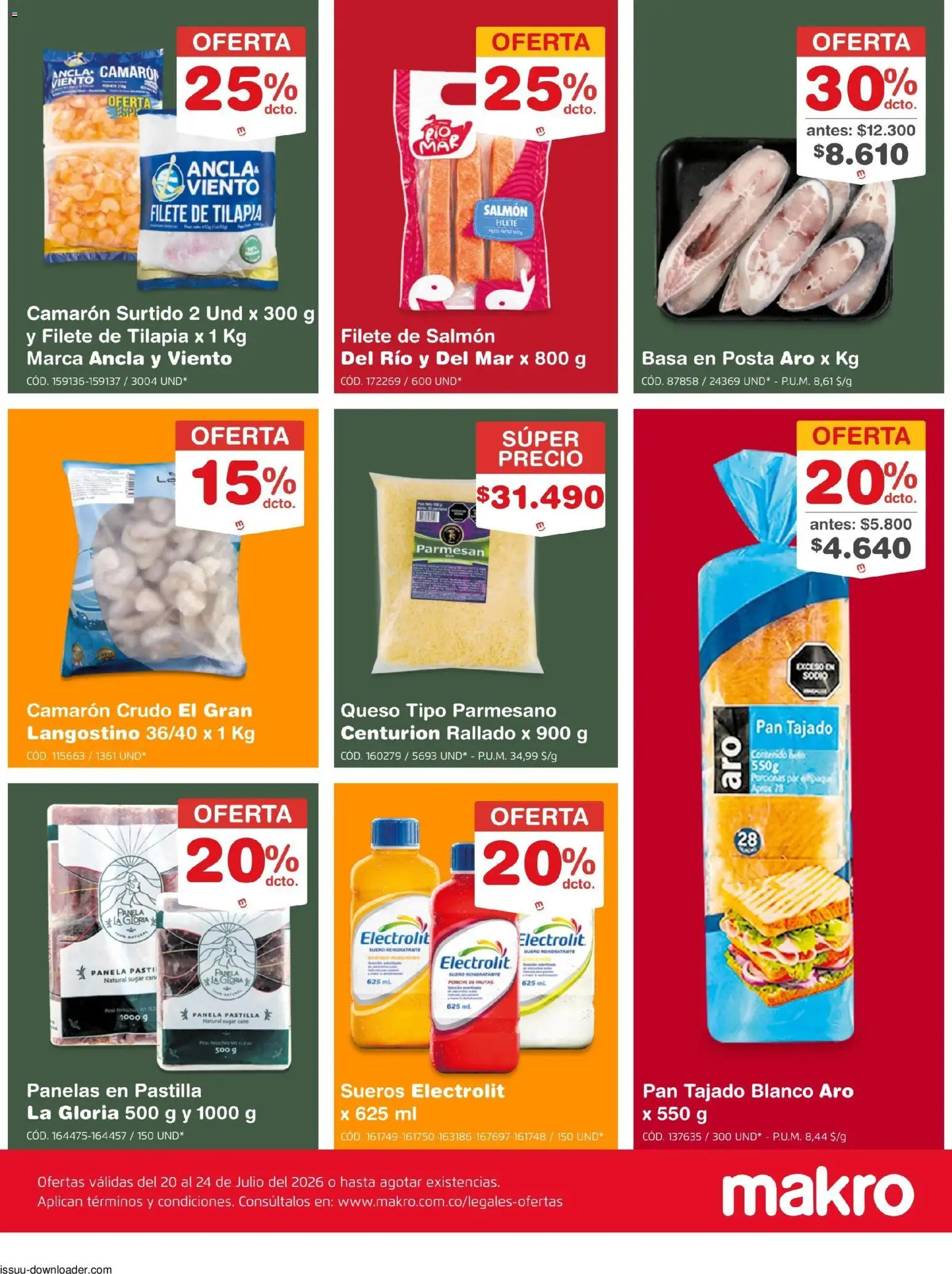 Makro revista - valida desde el 20/07/2026 | Página: 3 | Productos: Tilapia, Peso, Camarón, Pan