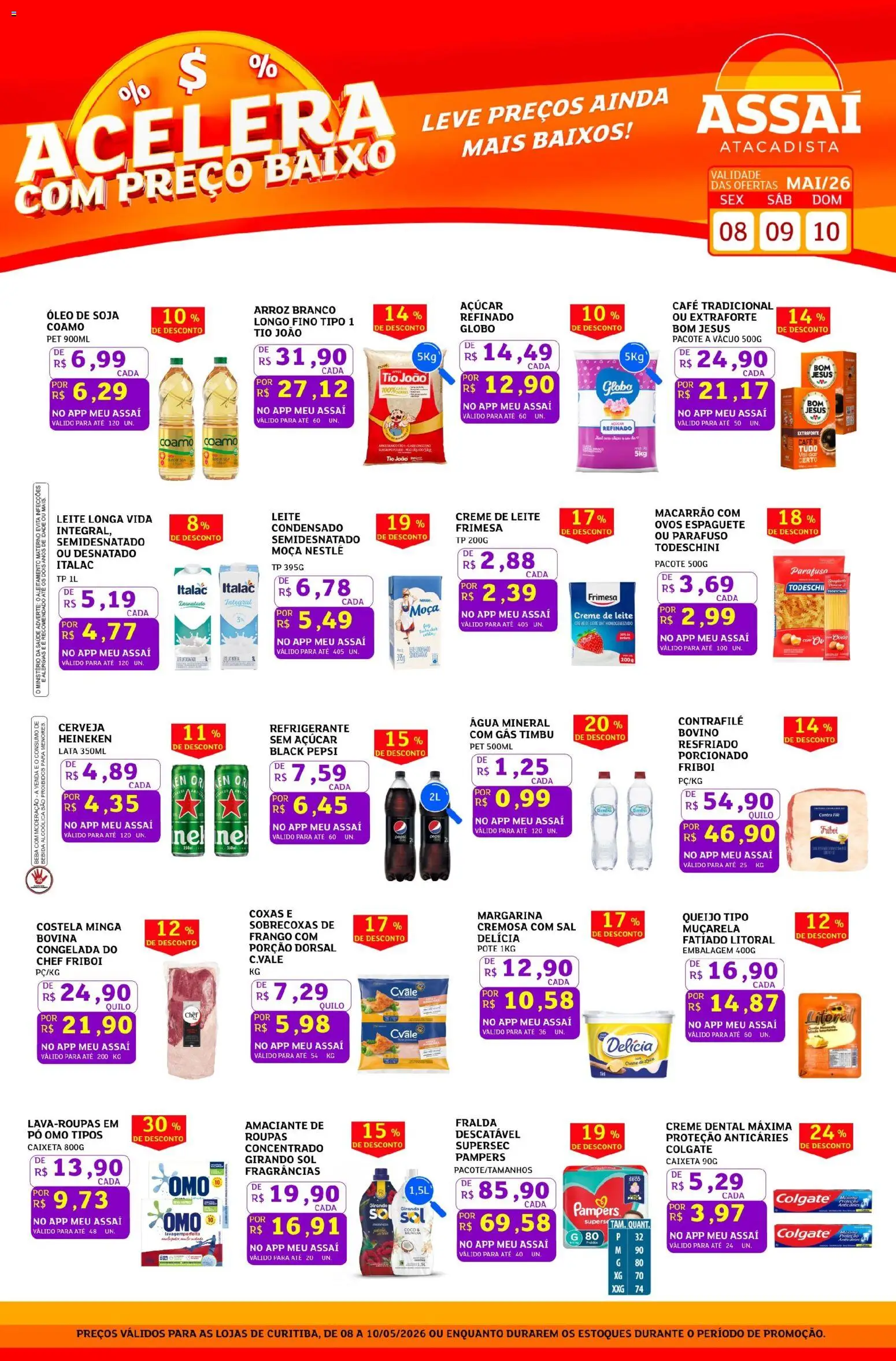 Assaí Atacadista Folheto - válido de 08.05.2026 | Página: 1 | Produtos: Óleo, Muçarela, Refrigerante, Amaciante