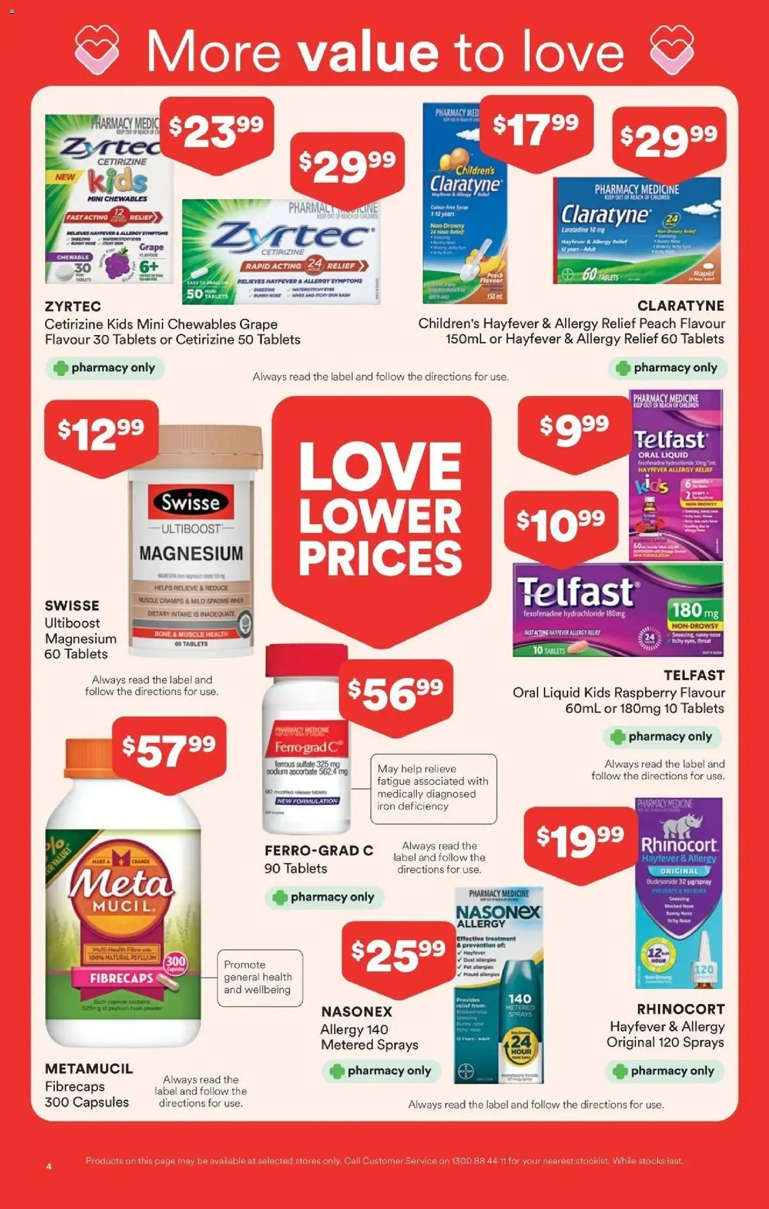 Priceline Pharmacy catalogue Armadale - 27/08/2026 > weekly / monthly specials | Page: 4 | Products: Powder, Capsules, Runny nose, Treatment