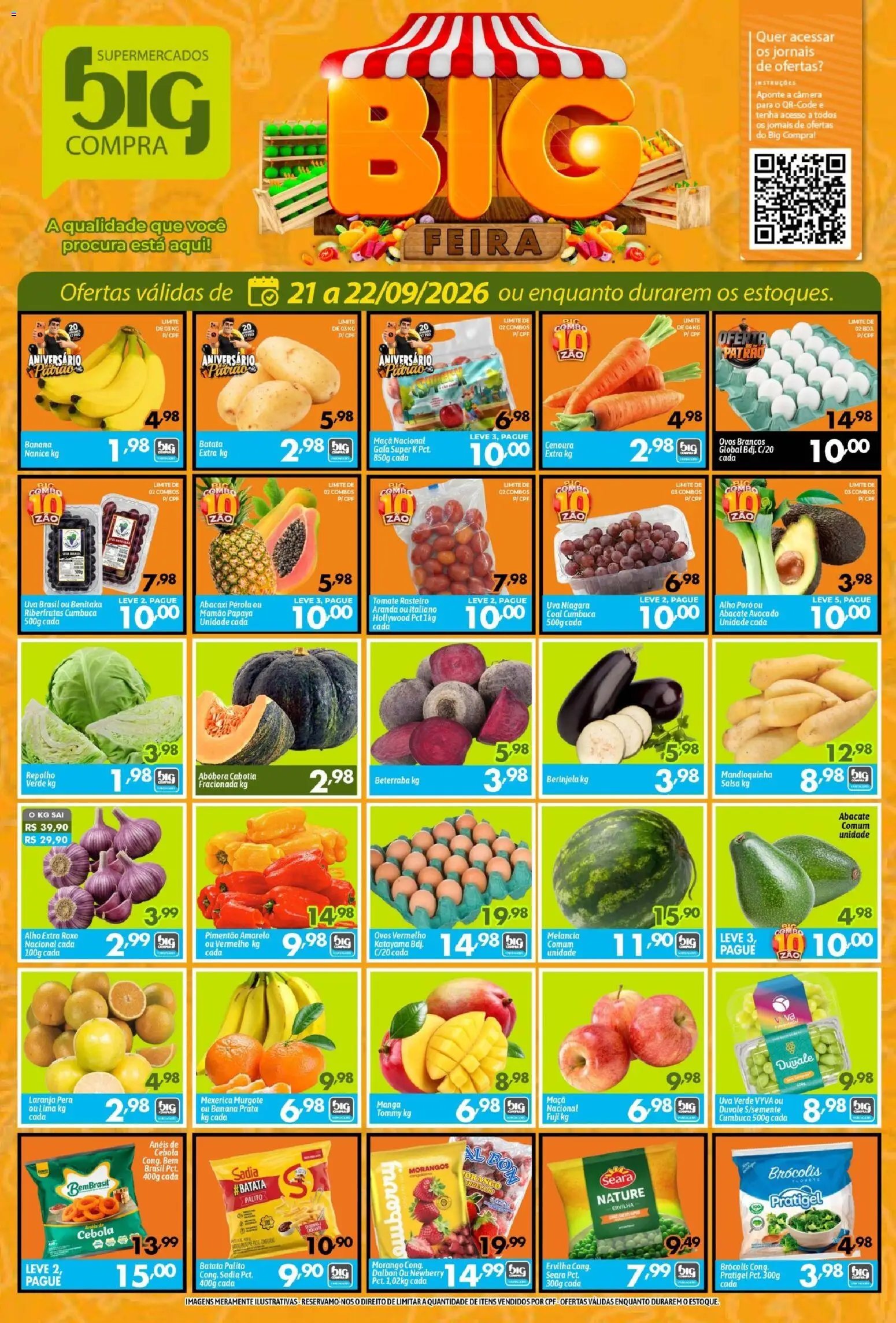 Big Compra Folheto - válido de 21/09/2026 | Página: 1 | Produtos: Mexerica, Pera, Morangos, Cenoura