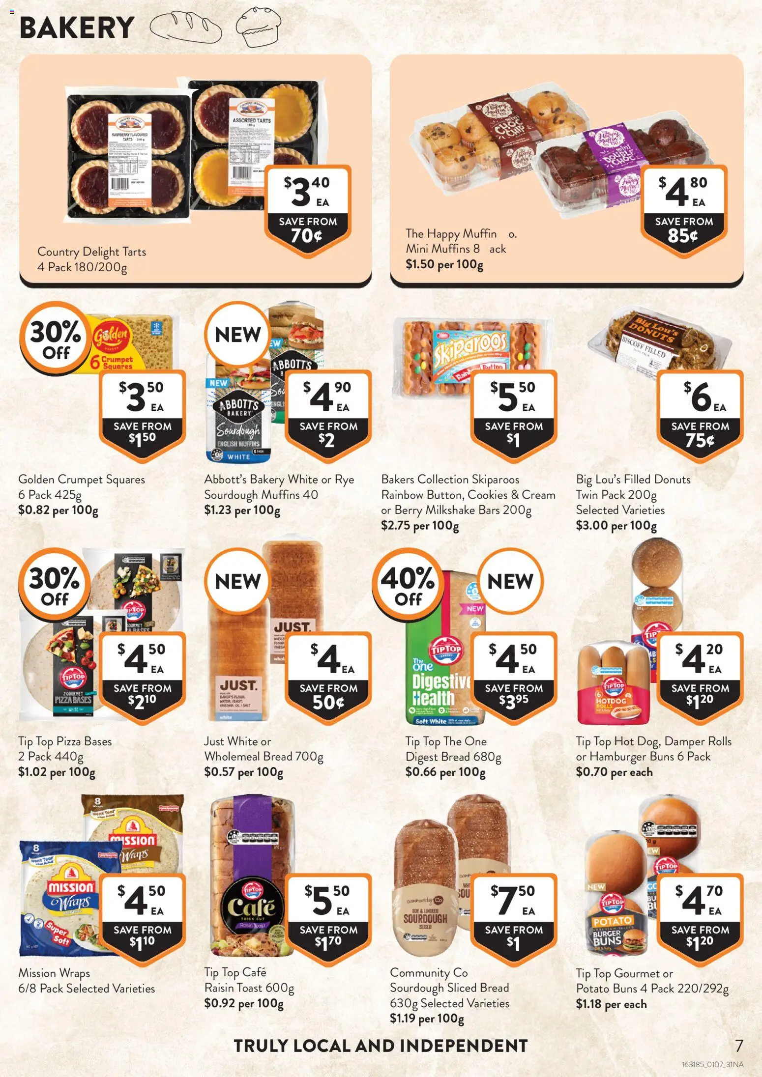 Foodworks catalogue - valid from 01/07/2026 | Page: 7 | Products: Bread, Muffins, Rye, Raspberry