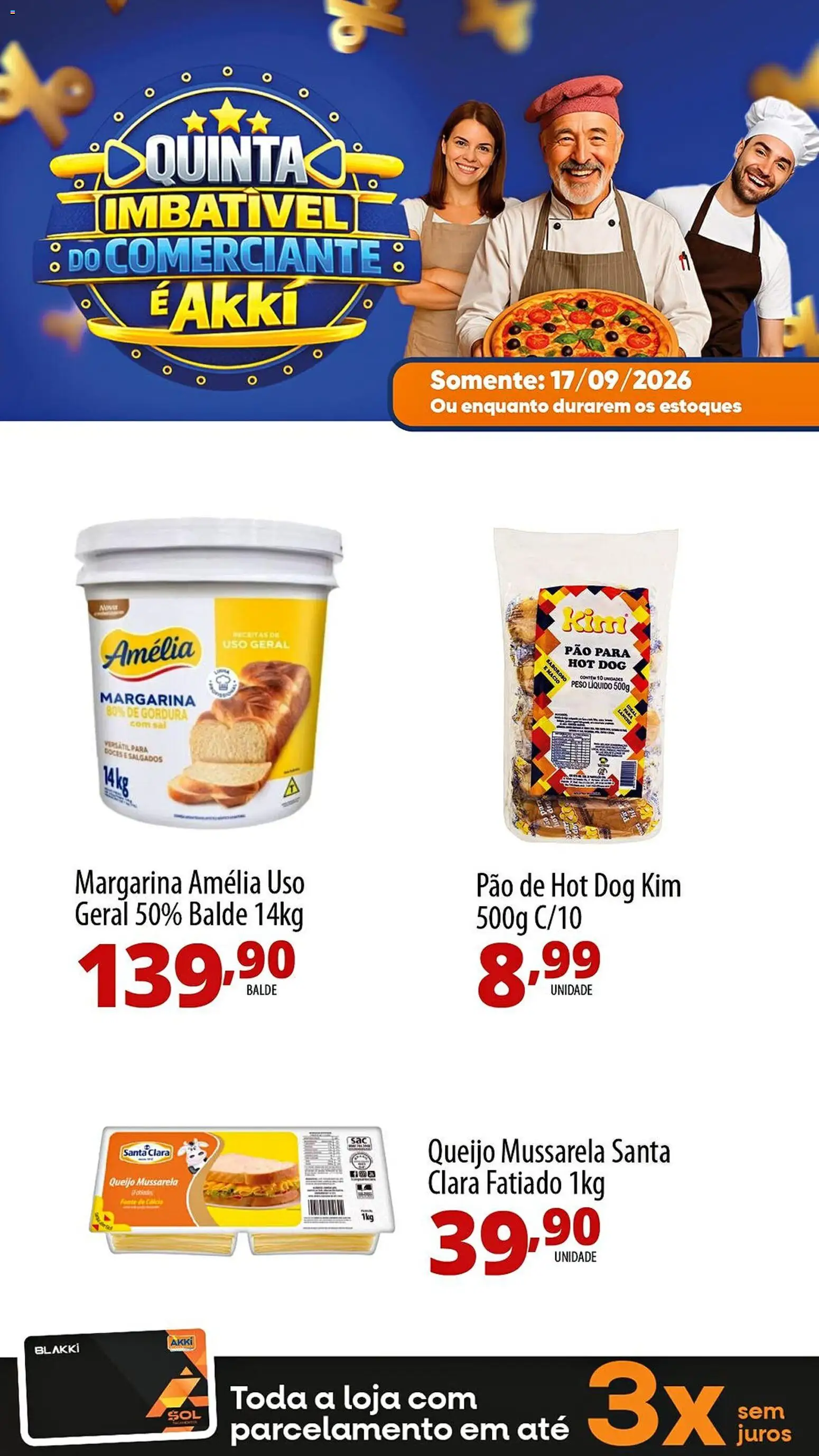 Akki Atacadista Folheto - válido de 17/09/2026 | Página: 4 | Produtos: Queijo, Pão, Mussarela, Balde