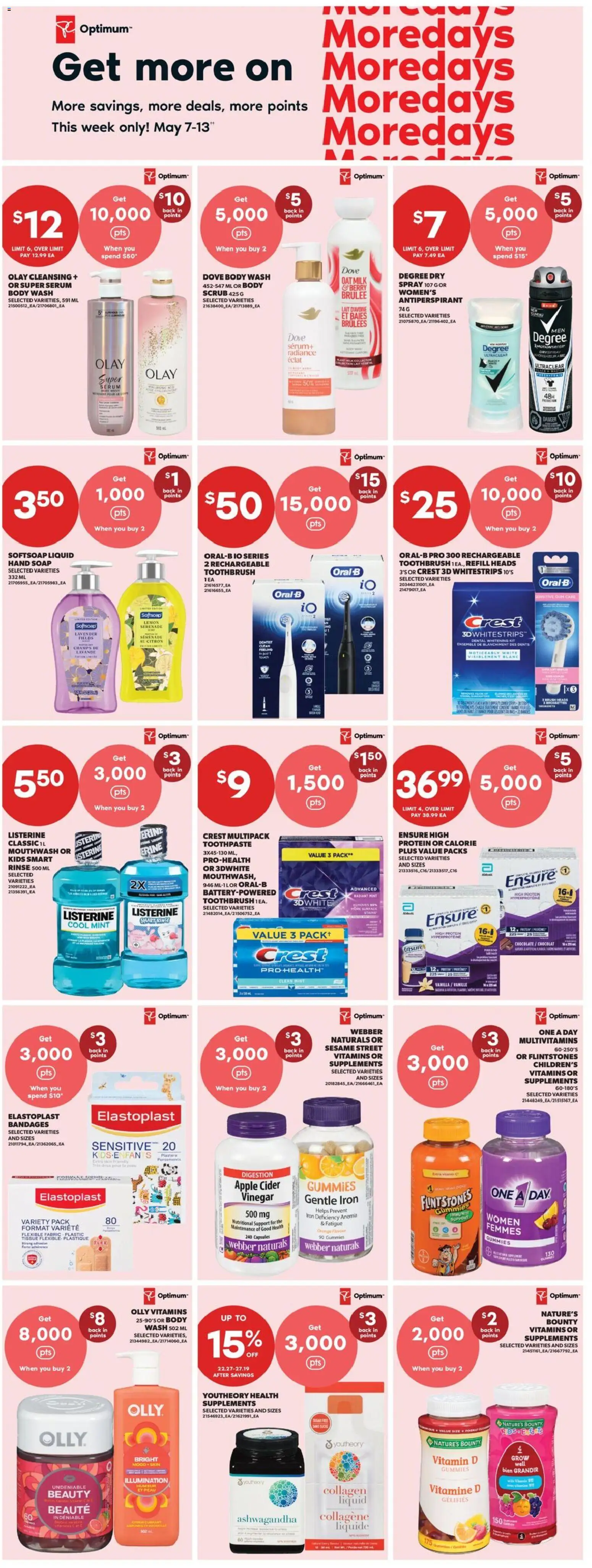 Real Canadian Superstore flyer valid from 07.05.2026 | Page: 17 | Products: Body wash, Mouthwash, Milk, Chocolate