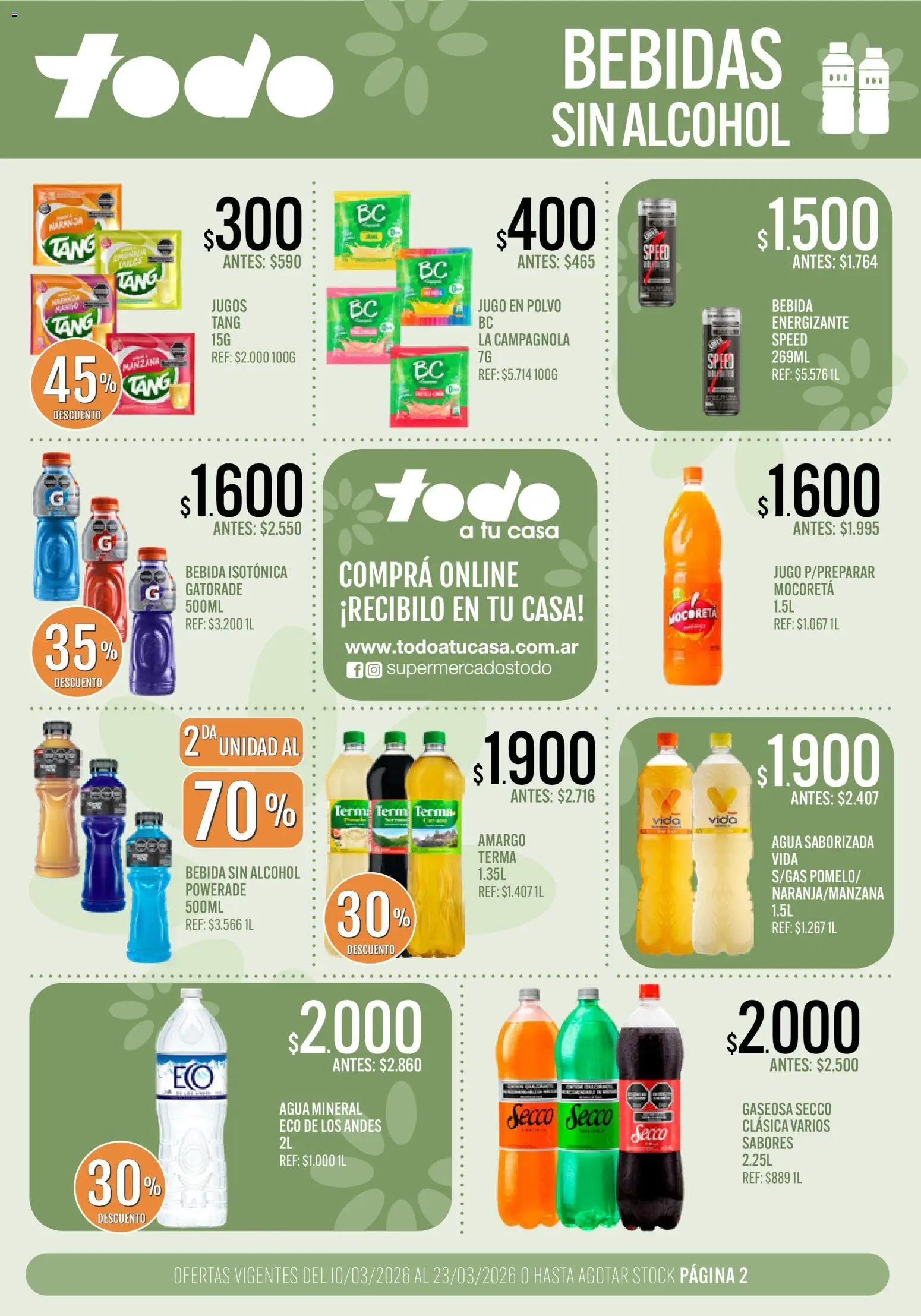 Supermercados TODO - Ofertas │ válido desde el 10.03.2026 | Página: 2 | Productos: Polvo, Gaseosa, Manzana, Agua