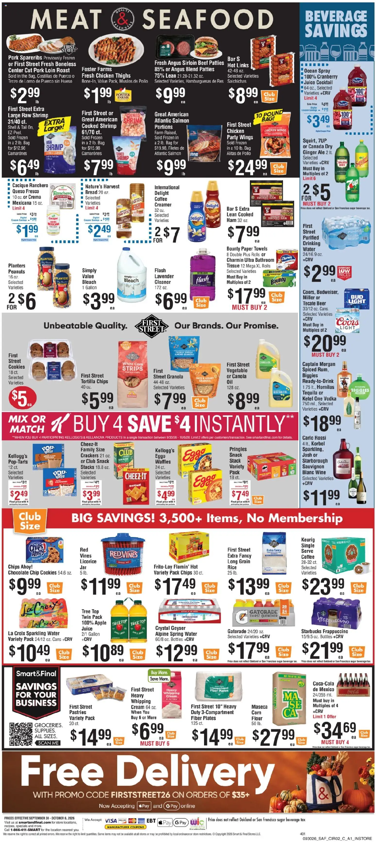 Smart & Final Weekly Ad - valid from 09/30/2026 | Page: 3 | Products: Chocolate, Beer, Bag, Pastries