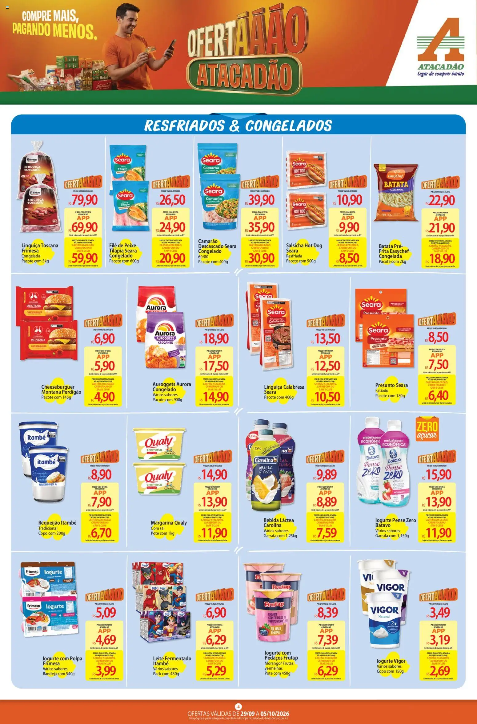 Atacadão Folheto - válido de 29/09/2026 | Página: 4 | Produtos: Frutas vermelhas, Tilápia, Bandeja, Açúcar
