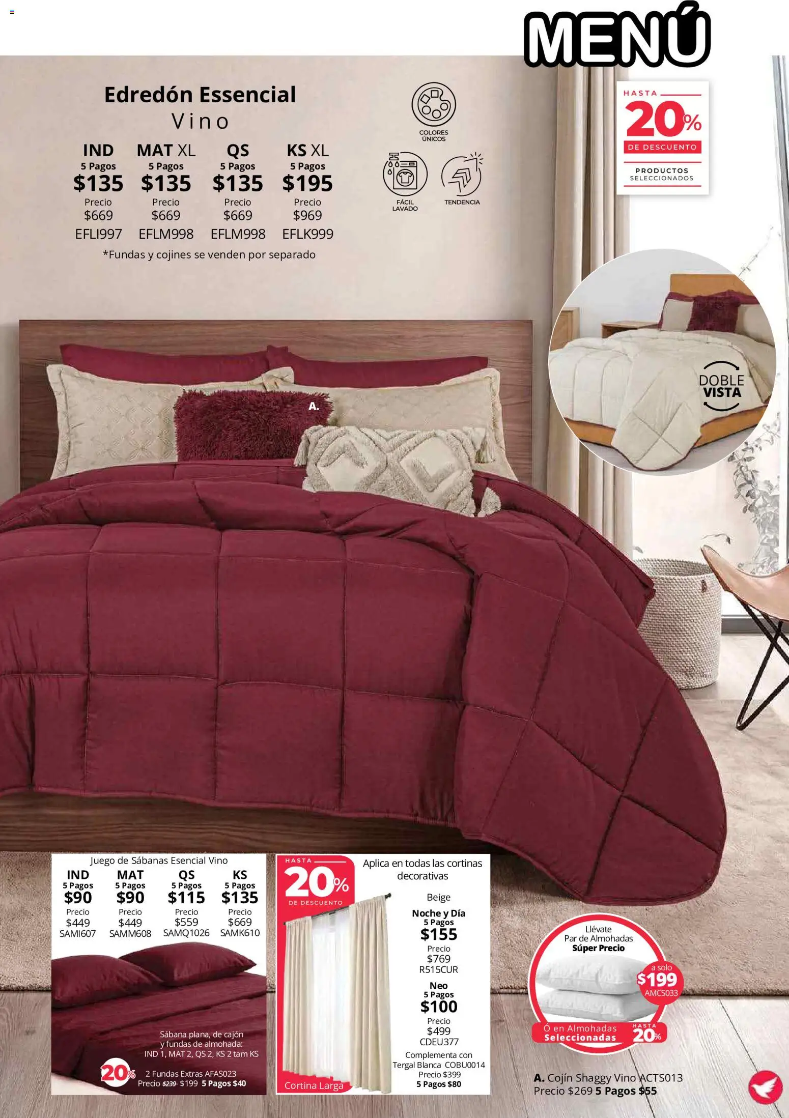 Nuevas ofertas de Colchas Concord válidas en toda la República Mexicana desde el 01/08/2026. ¡Encuentra las mejores ofertas en Colchas Concord catálogo! | Página: 38 | Productos: Juego, Almohada, Vino, Cortinas