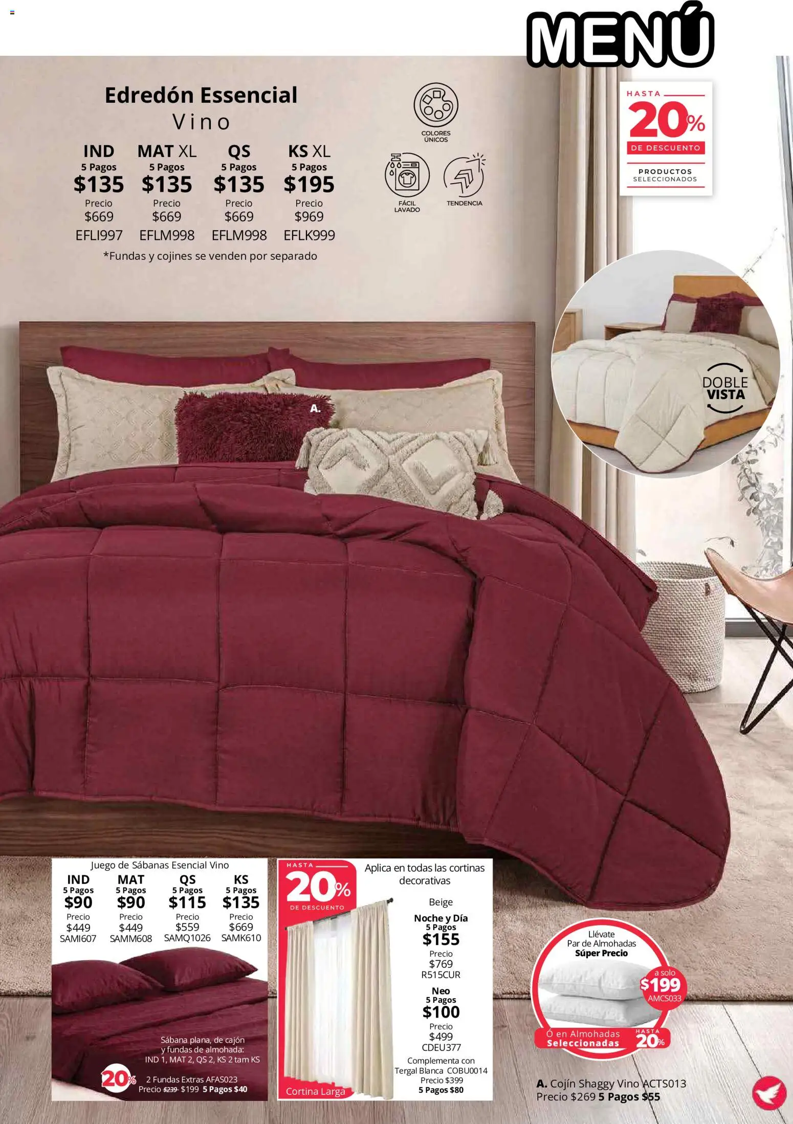 Nuevas ofertas de Colchas Concord válidas en toda la República Mexicana desde el 01/08/2026. ¡Encuentra las mejores ofertas en Colchas Concord catálogo! | Página: 38 | Productos: Juego, Almohada, Vino, Cortinas