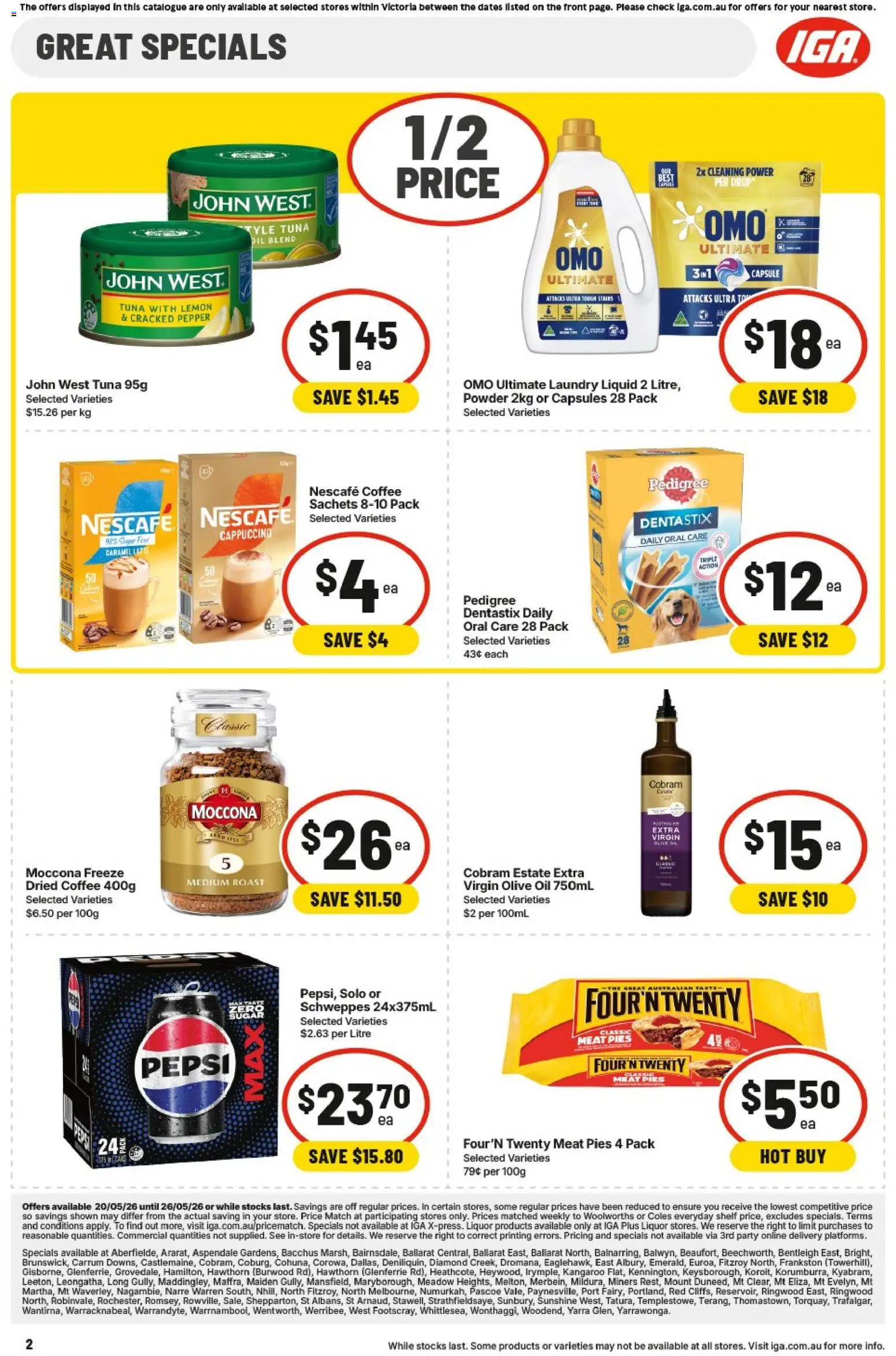 IGA catalogue - valid from 20.05.2026 | Page: 5 | Products: Oil, Coffee, Pepsi, Olive oil