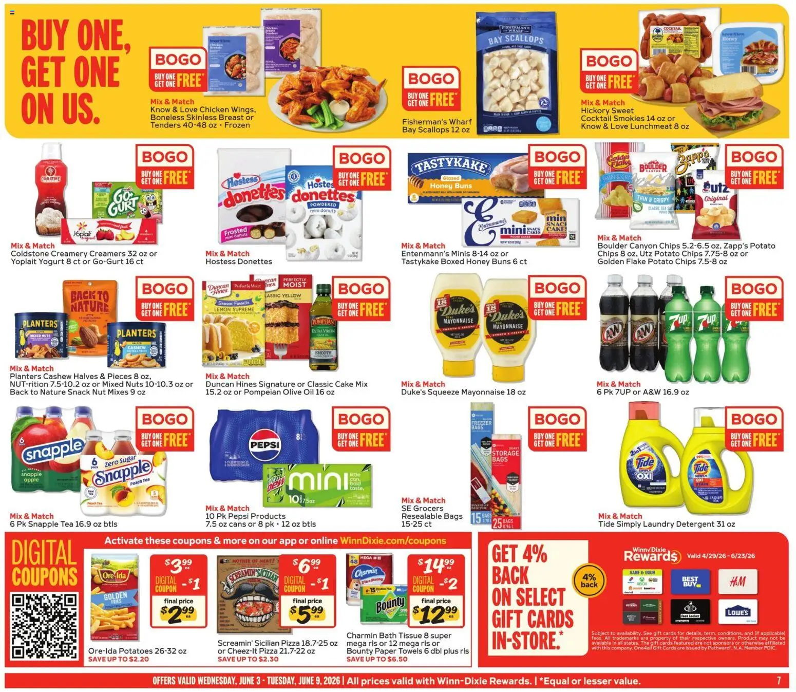 Winn Dixie Weekly Circular - GA - valid from 03.06.2026 | Page: 7 | Products: Bath, Pizza, Detergent, Freezer
