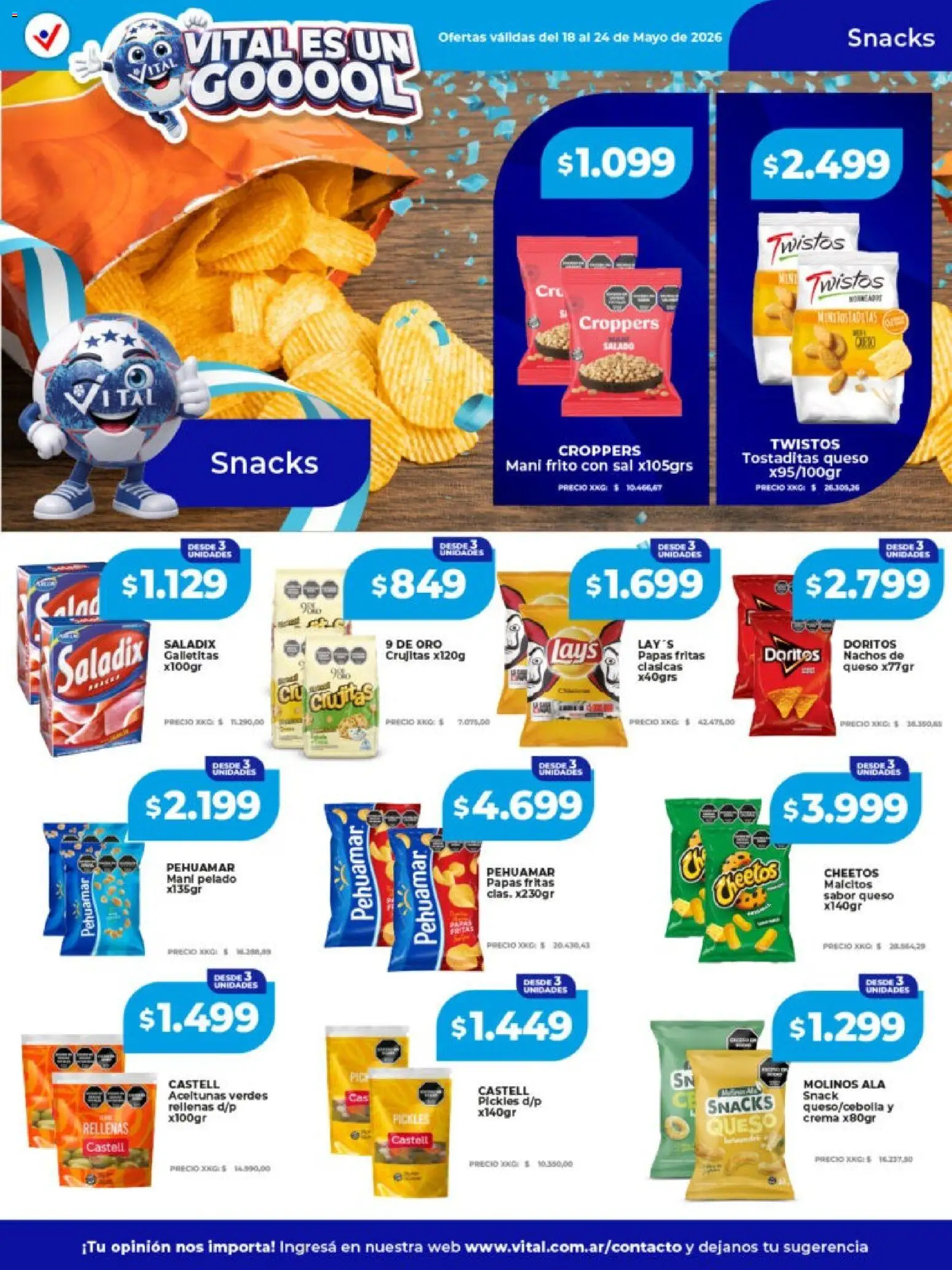 Vital - Ofertas │ válido desde el 18.05.2026 | Página: 18 | Productos: Galletitas, Aceitunas, Queso crema, Queso