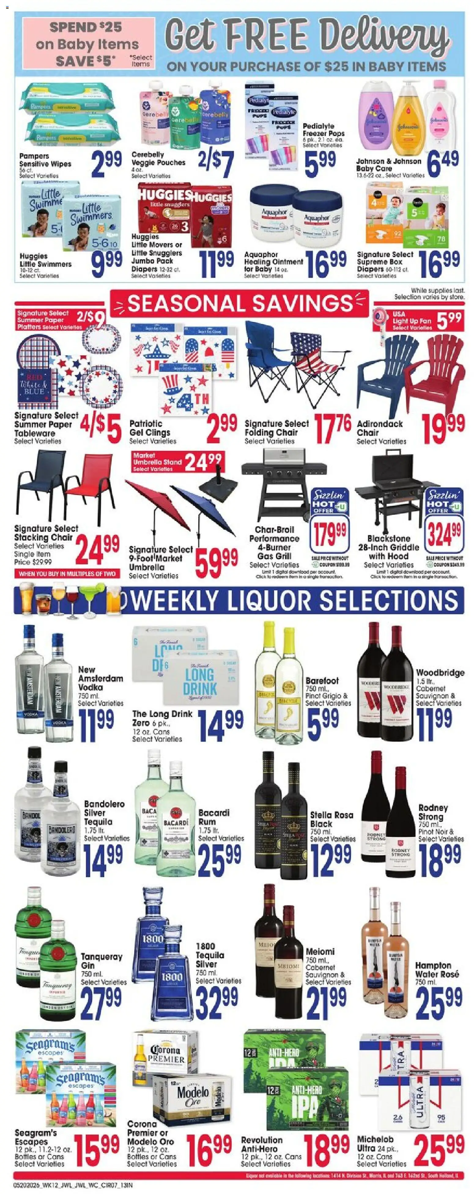 Jewel Osco Weekly Ad - IN - valid from 20.05.2026 | Page: 7 | Products: Healing Ointment, Vodka, Umbrella, Grill