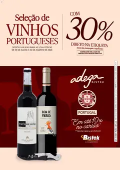 Bistek Supermercados ofertas Vinhos - Pré-Visualização do folheto da loja Bistek Supermercados, válido de 30/07/2026