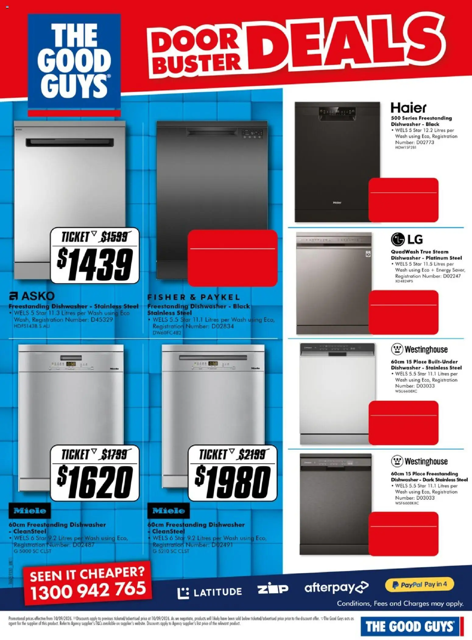 The Good Guys catalogue - valid from 10/09/2026 | Page: 6 | Products: Door, Dishwasher