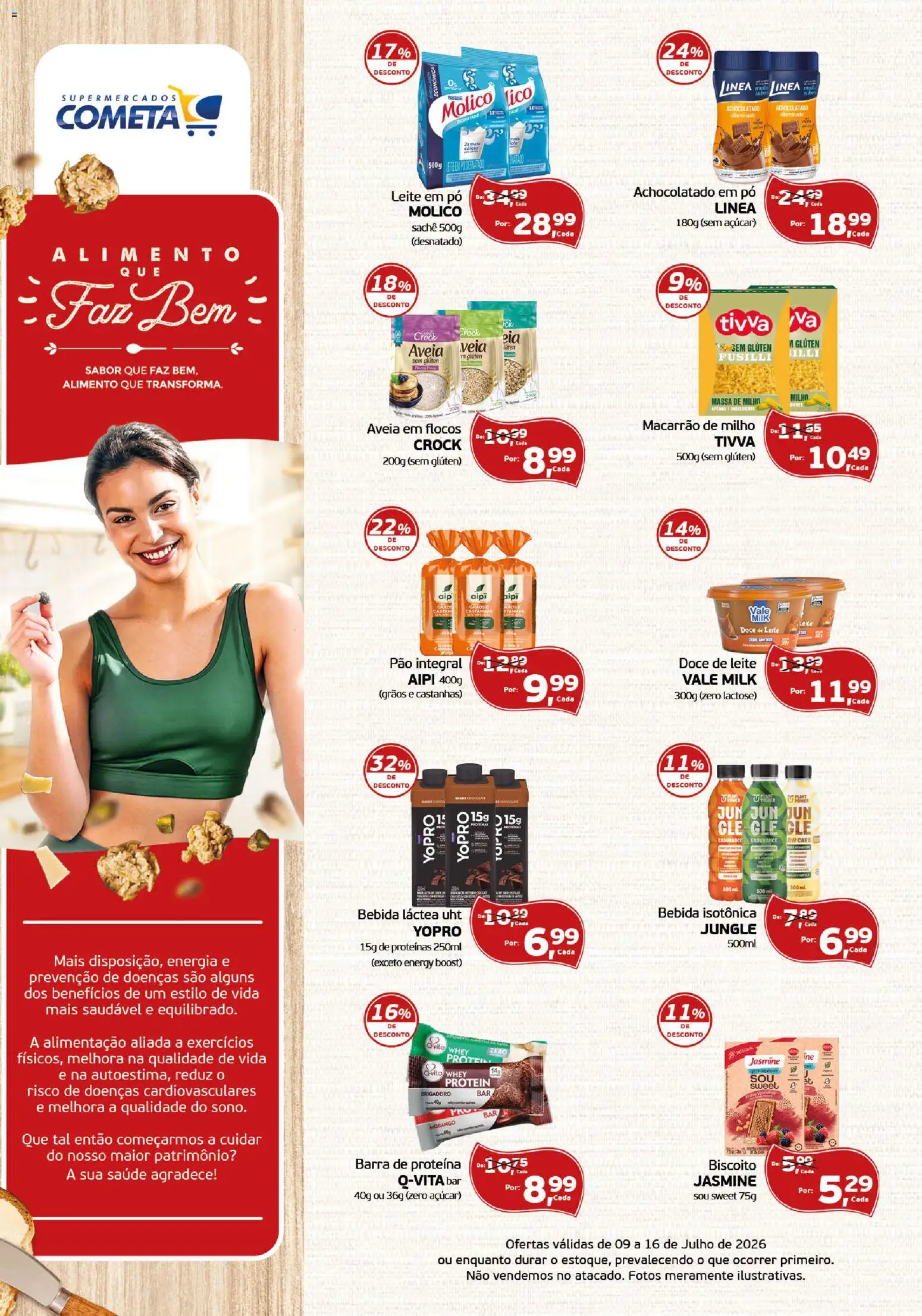 Cometa Supermercados Folheto - válido de 19/07/2026 | Página: 1 | Produtos: Castanhas, Leite, Cálcio, Leite em pó