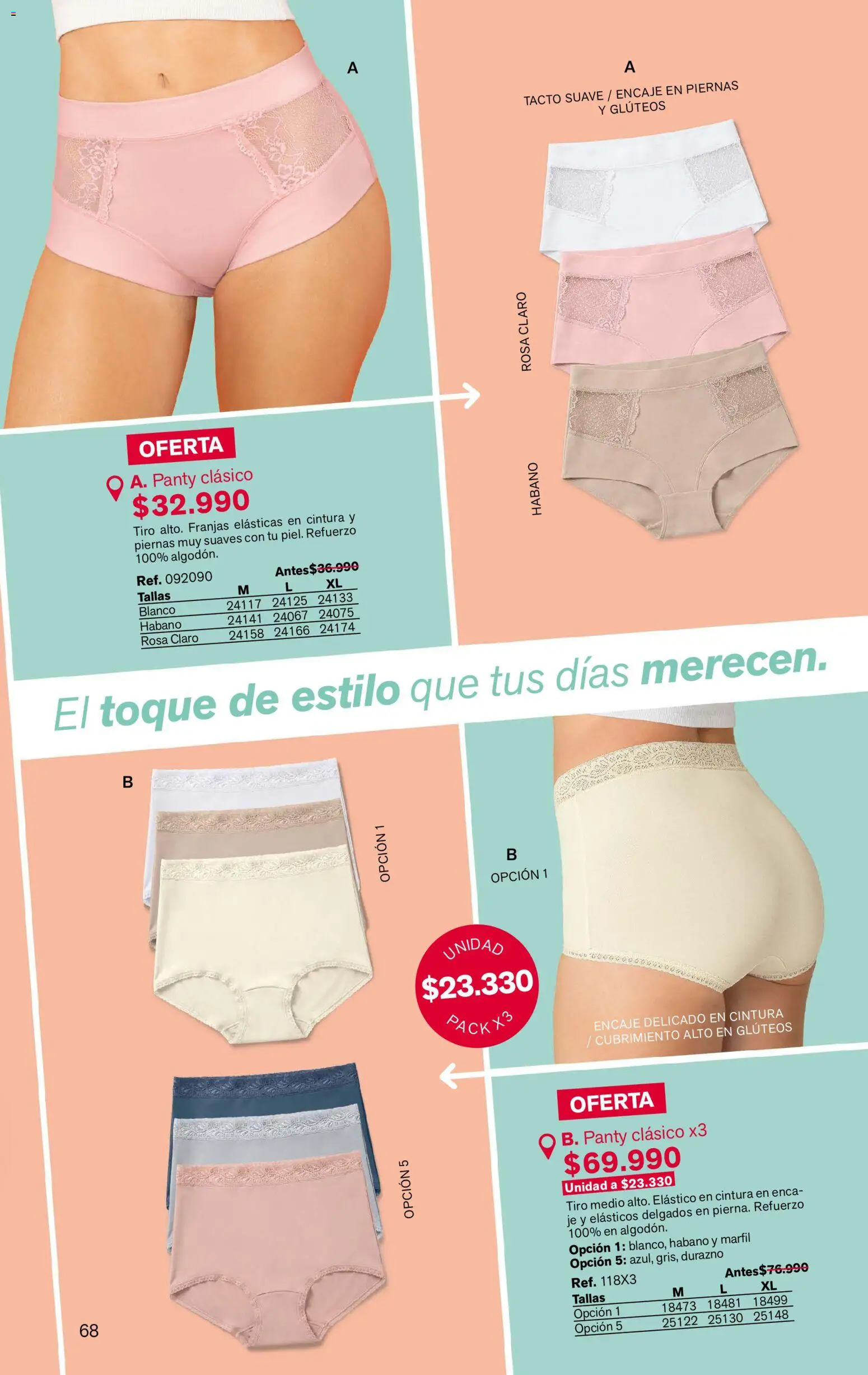 Leonisa revista - valida desde el 01/10/2026 | Página: 68 | Productos: Algodón, Durazno