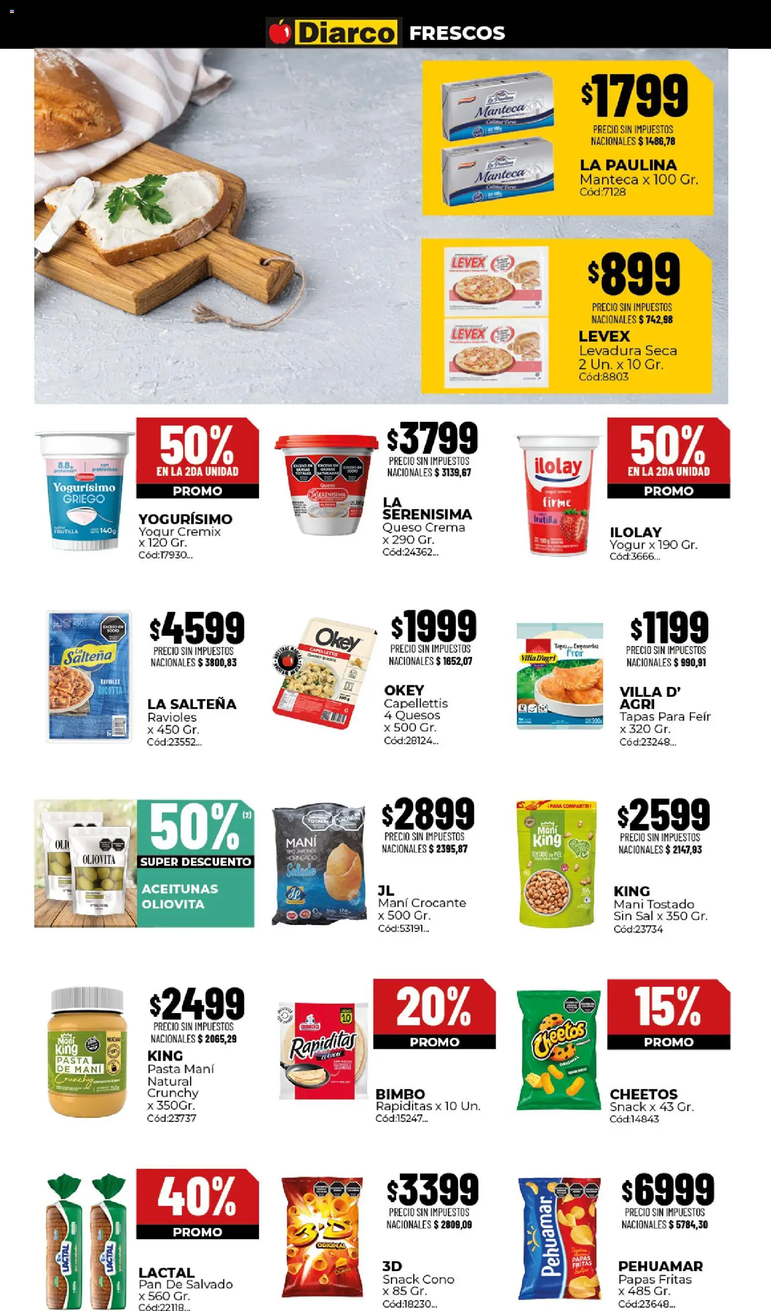 Diarco - Ofertas Interior │ válido desde el 03/08/2026 | Página: 11 | Productos: Frutilla, Mani, Papas, Manteca