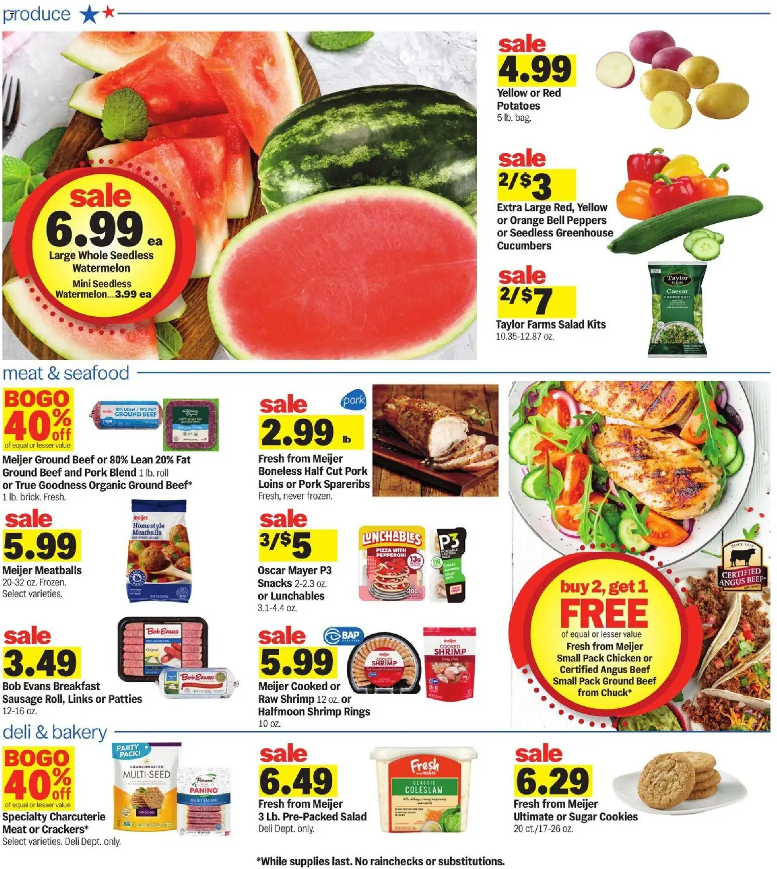 Meijer Weekly Ad - MI - valid from 13.05.2026 | Page: 3 | Products: Salami, Cookies, Cucumbers, Watermelon