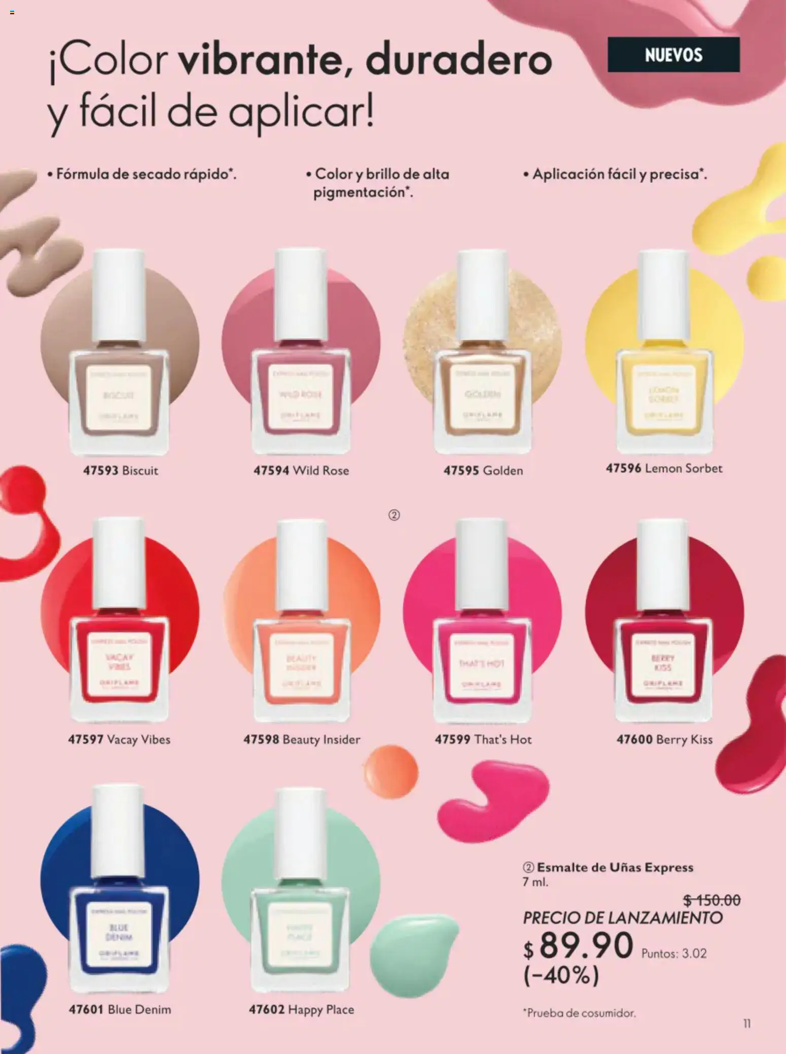 Nuevas ofertas de Oriflame válidas en toda la República Mexicana desde el 11/07/2026. ¡Encuentra las mejores ofertas en Oriflame campaña 10 2026! | Página: 11 | Productos: Brillo, Esmalte de uñas