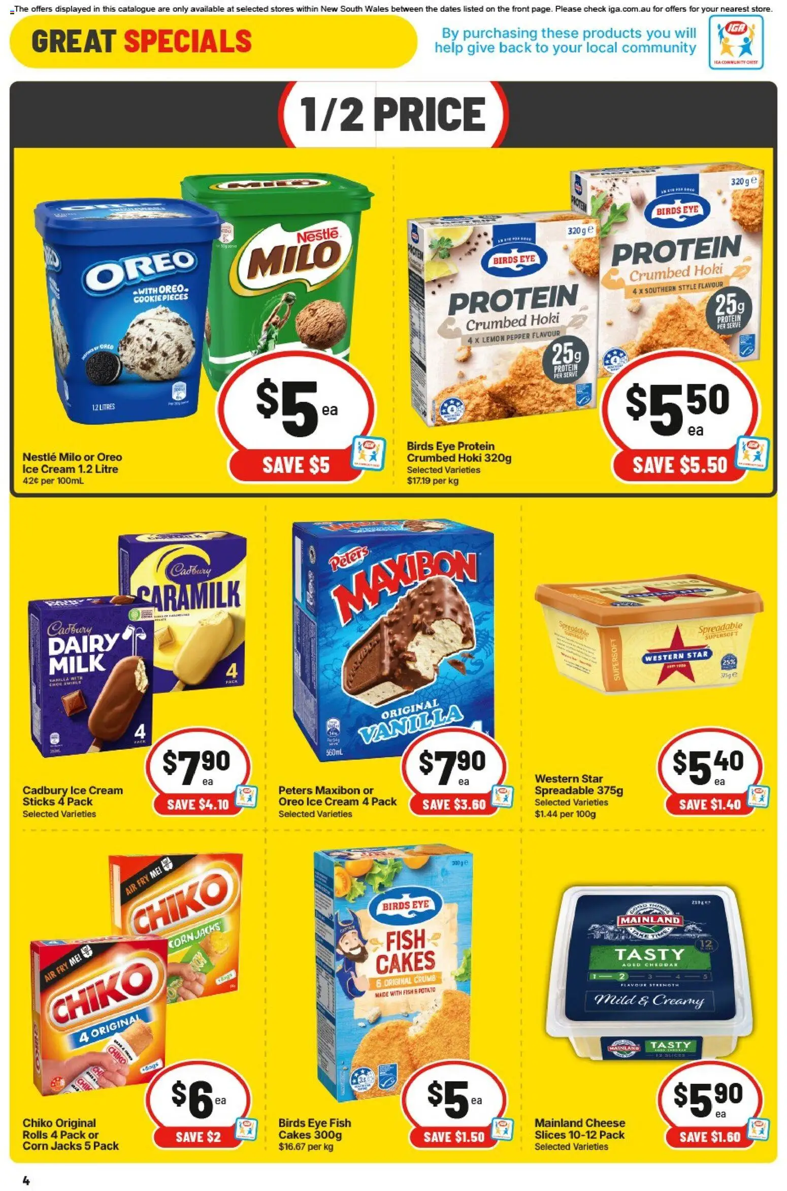 IGA catalogue - valid from 19/08/2026 | Page: 4 | Products: Corn, Cheese, Cream, Lemon