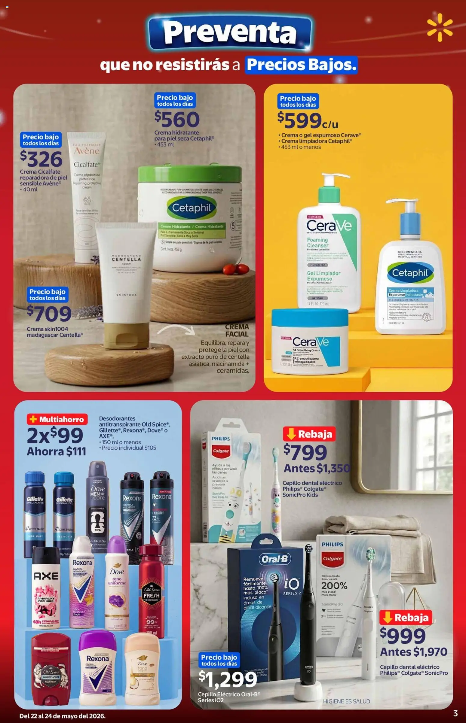 Nuevas ofertas de Walmart Express válidas en toda la República Mexicana desde el 22.05.2026. ¡Encuentra las mejores ofertas en Walmart Express folleto Preventa! | Página: 3 | Productos: Crema, Cepillo, Pala, Limpiador