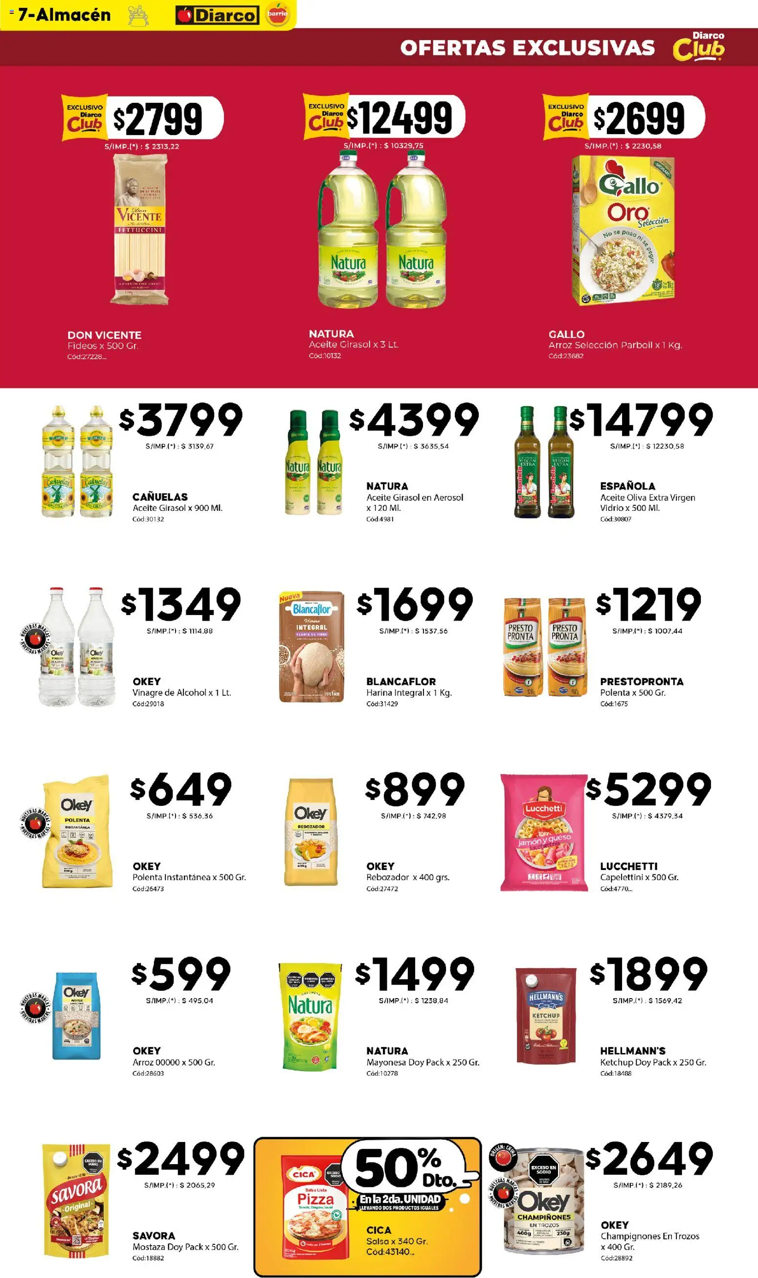 Diarco - Ofertas Diarco Barrio │ válido desde el 06/07/2026 | Página: 7 | Productos: Ketchup, Mostaza, Queso, Fideos