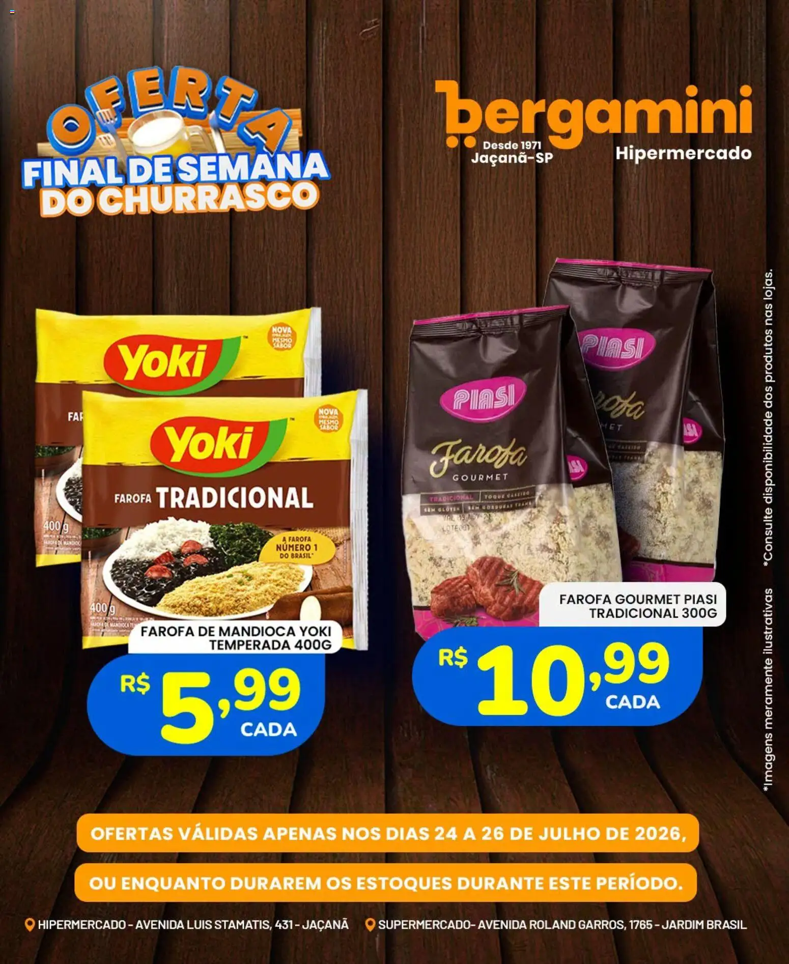 Supermercado Bergamini Folheto - válido de 24/07/2026 | Página: 6 | Produtos: Mandioca, Farofa