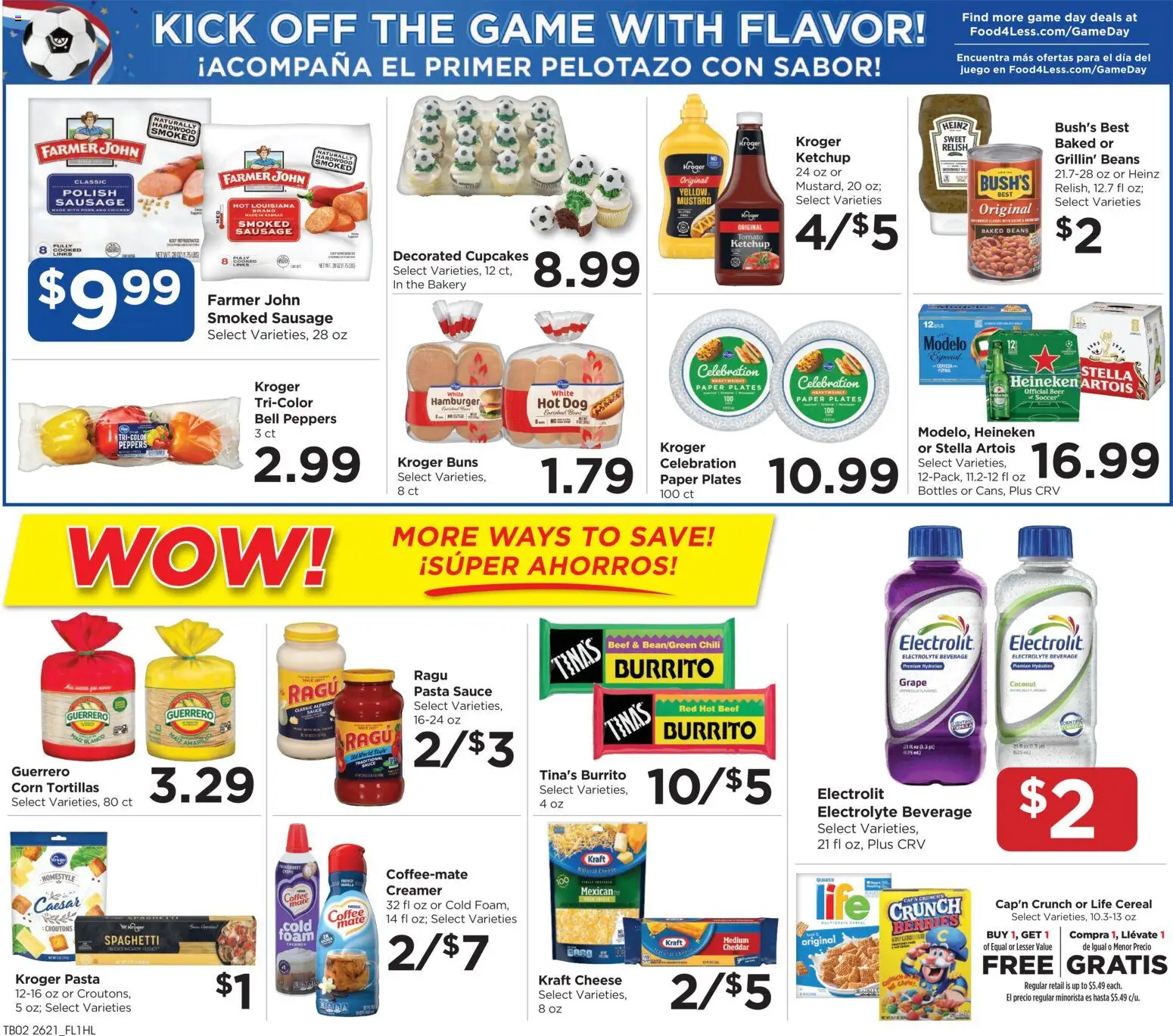 Food 4 Less Weekly Ad - valid from 06/24/2026 | Page: 5 | Products: Bakery, Cheese, Coffee, Sauce