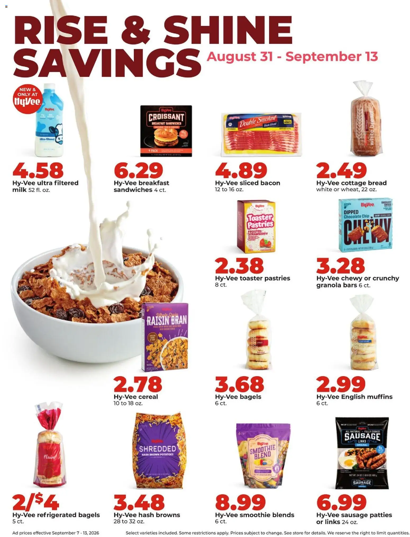 HyVee Weekly Ad - valid from 09/07/2026 | Page: 20 | Products: Toaster, Croissant, Chocolate, Sausage