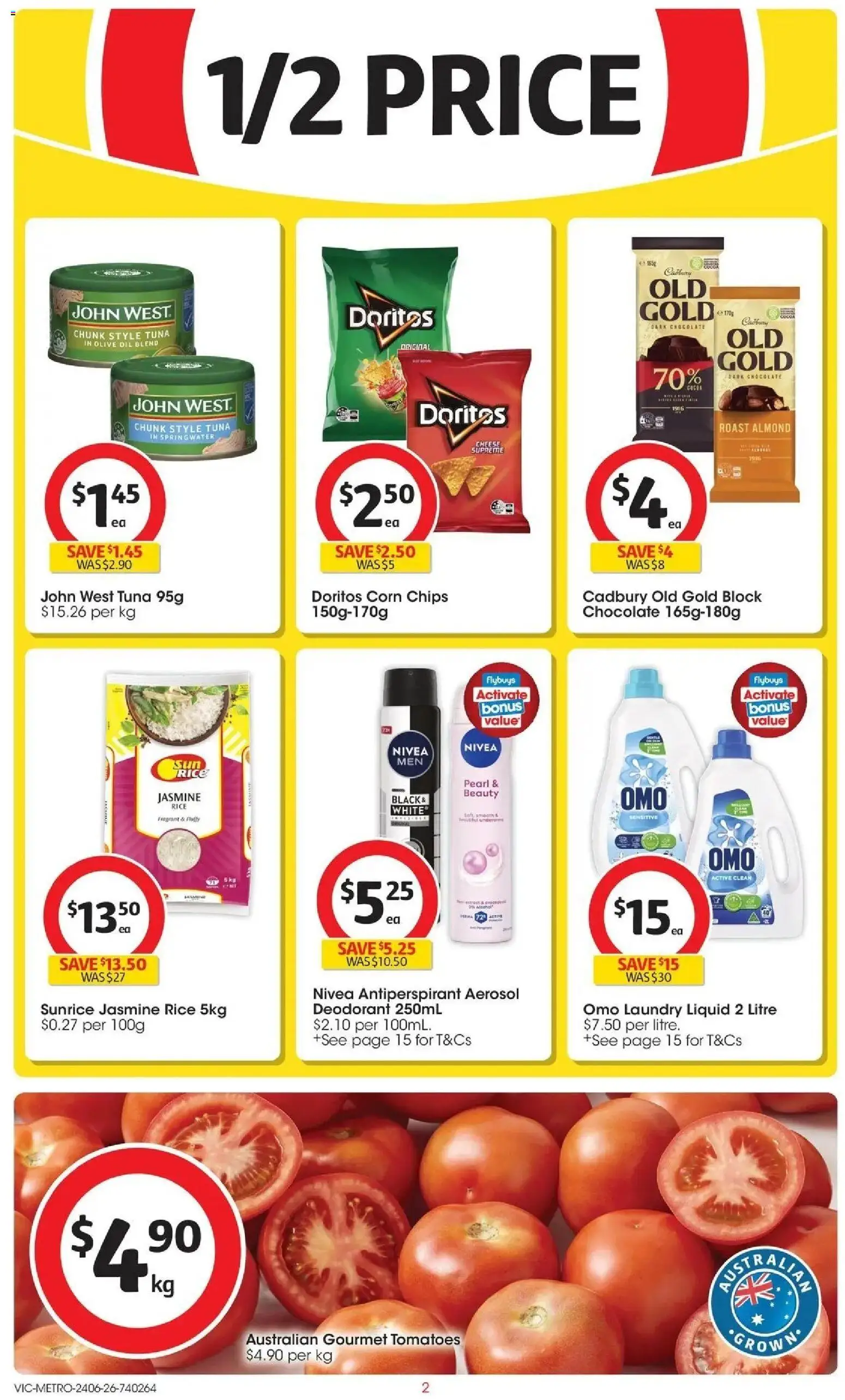 Coles catalogue - valid from 23/06/2026 | Page: 2 | Products: Cheese, Rice, Antiperspirant, Chips