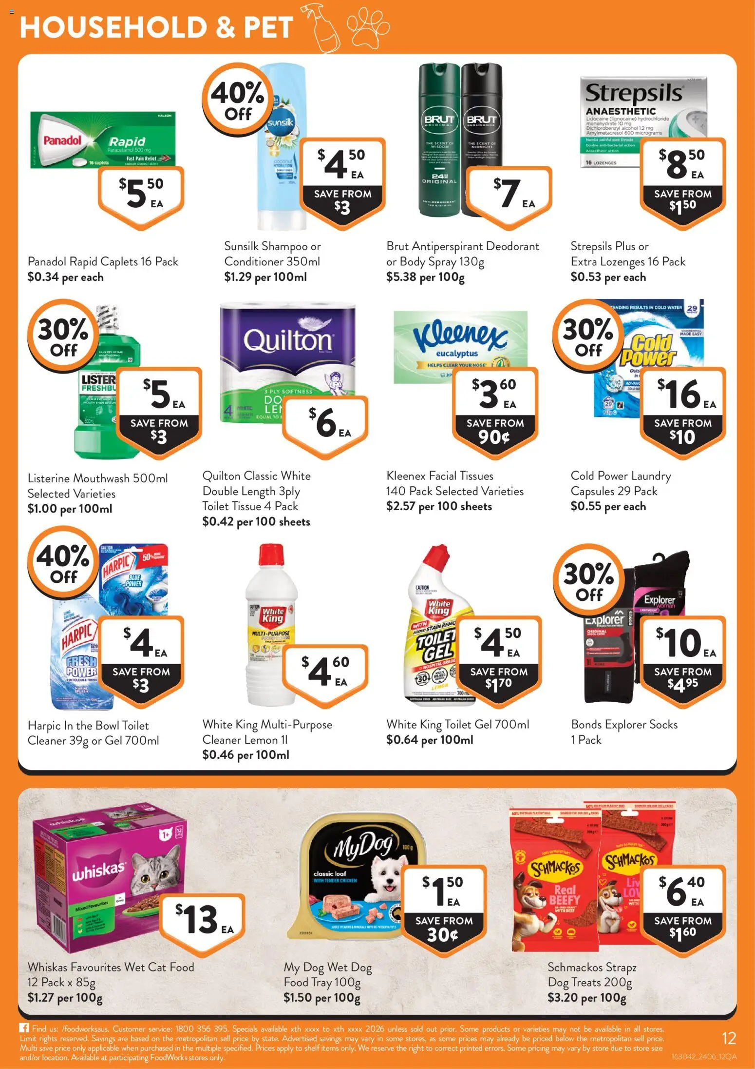 Foodworks catalogue - valid from 24/06/2026 | Page: 12 | Products: Toilet, Chicken, Multipurpose, Tissues
