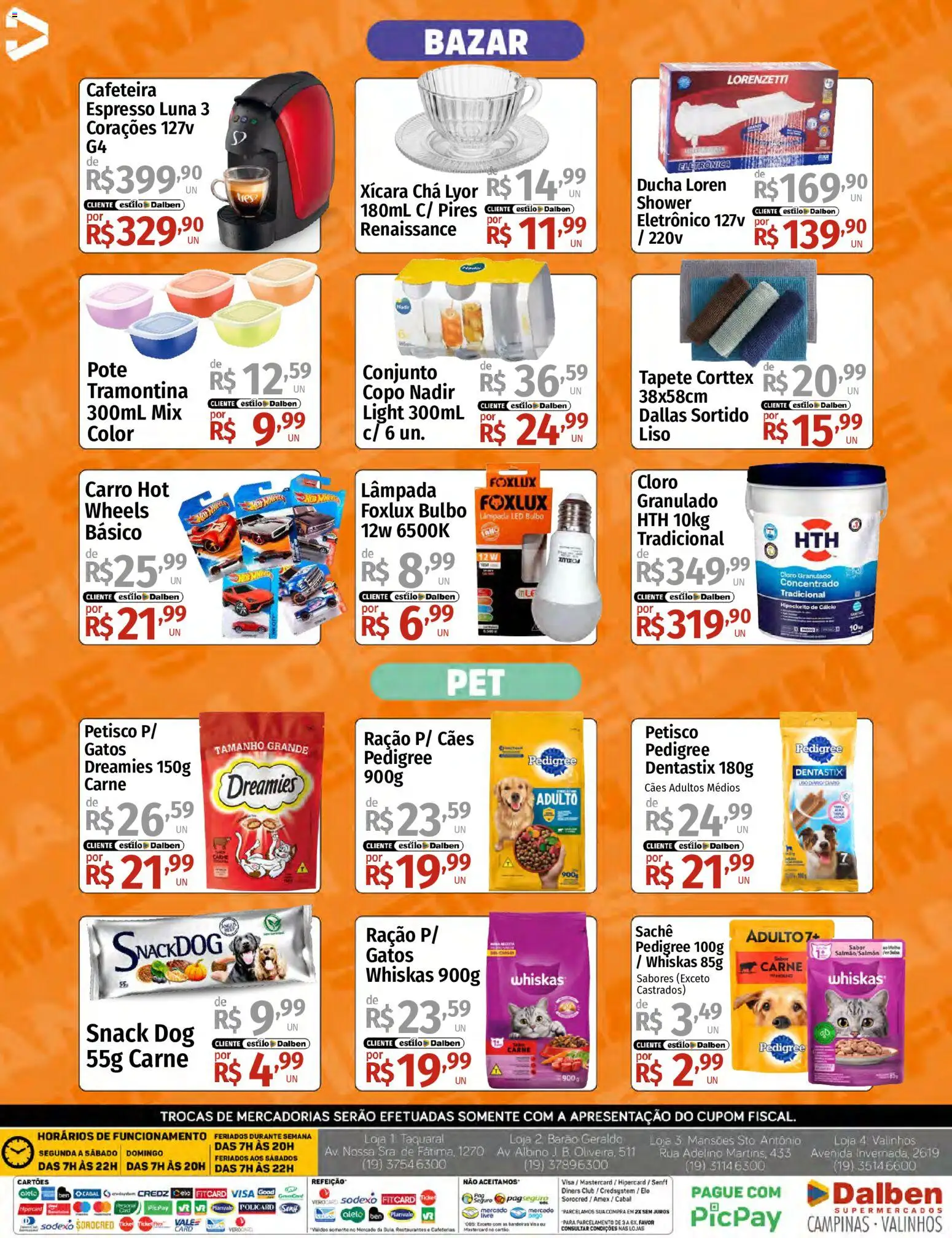 Supermercado Dalben Folheto - válido de 22.05.2026 | Página: 15 | Produtos: Lâmpada, Cloro, Cafeteira, Tapete