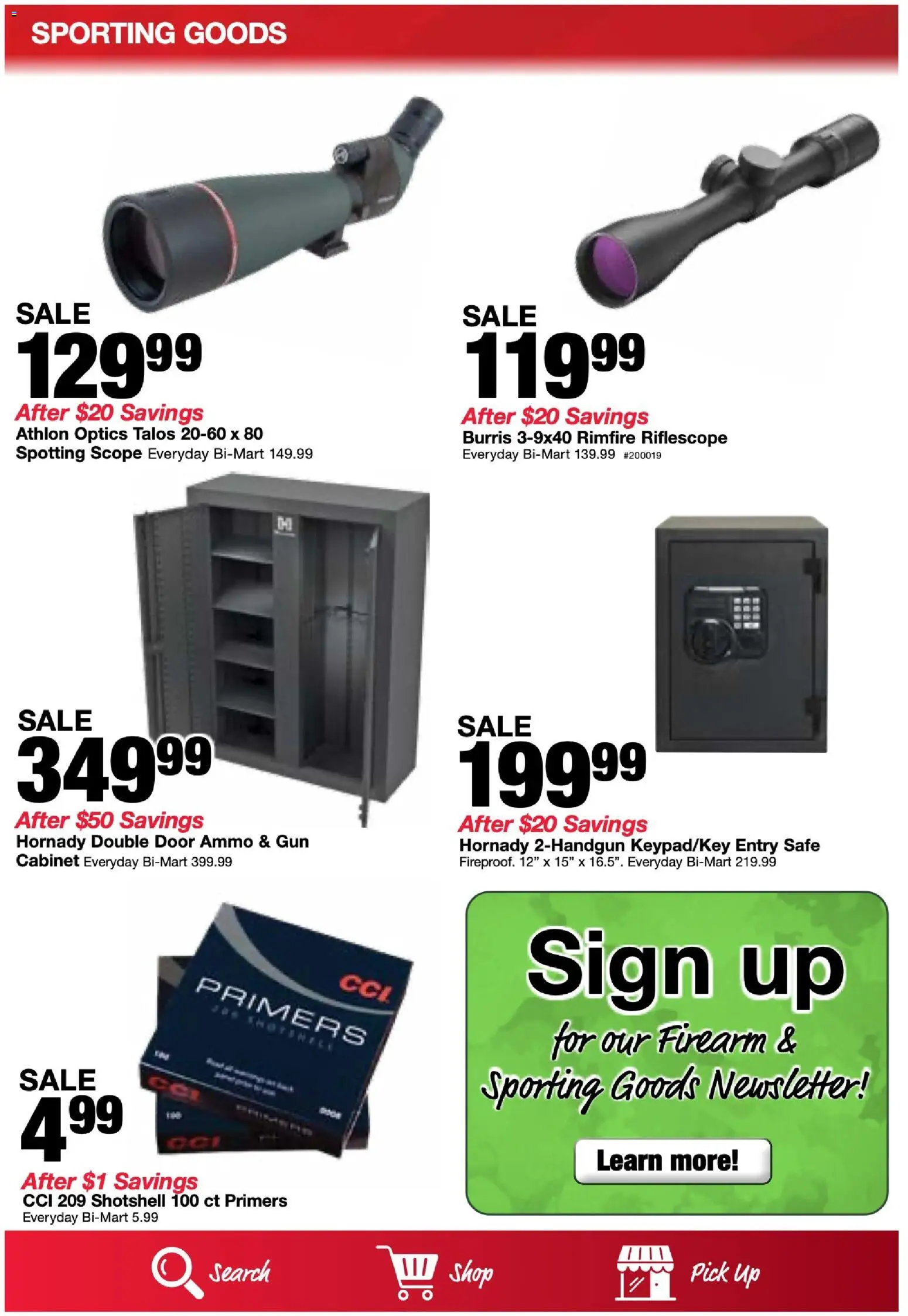 Bi-Mart Weekly Ad - valid from 08/18/2026 | Page: 11 | Products: Safe, Gun, Ammo, Rimfire
