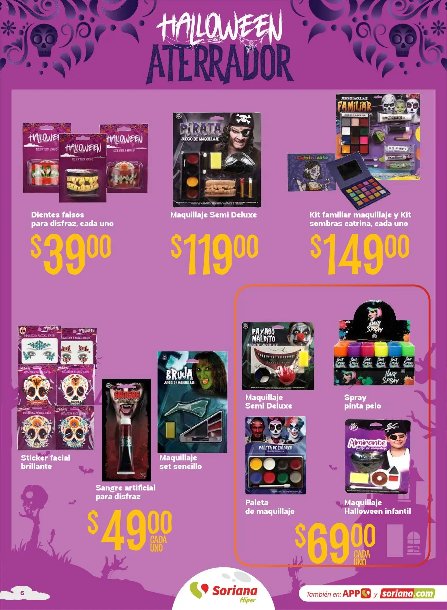 Nuevas ofertas de Soriana válidas en toda la República Mexicana desde el 01/10/2026. ¡Encuentra las mejores ofertas en Soriana Híper - Halloween y Día de muertos! | Página: 6