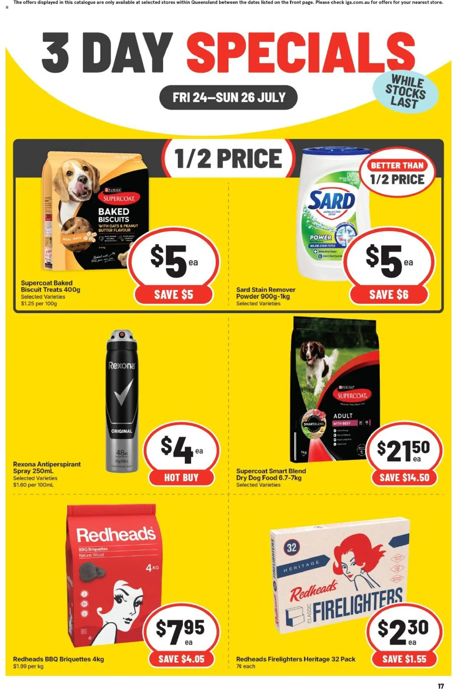 IGA catalogue - valid from 24/07/2026 | Page: 4 | Products: Beef, Antiperspirant, Oats, Dog food