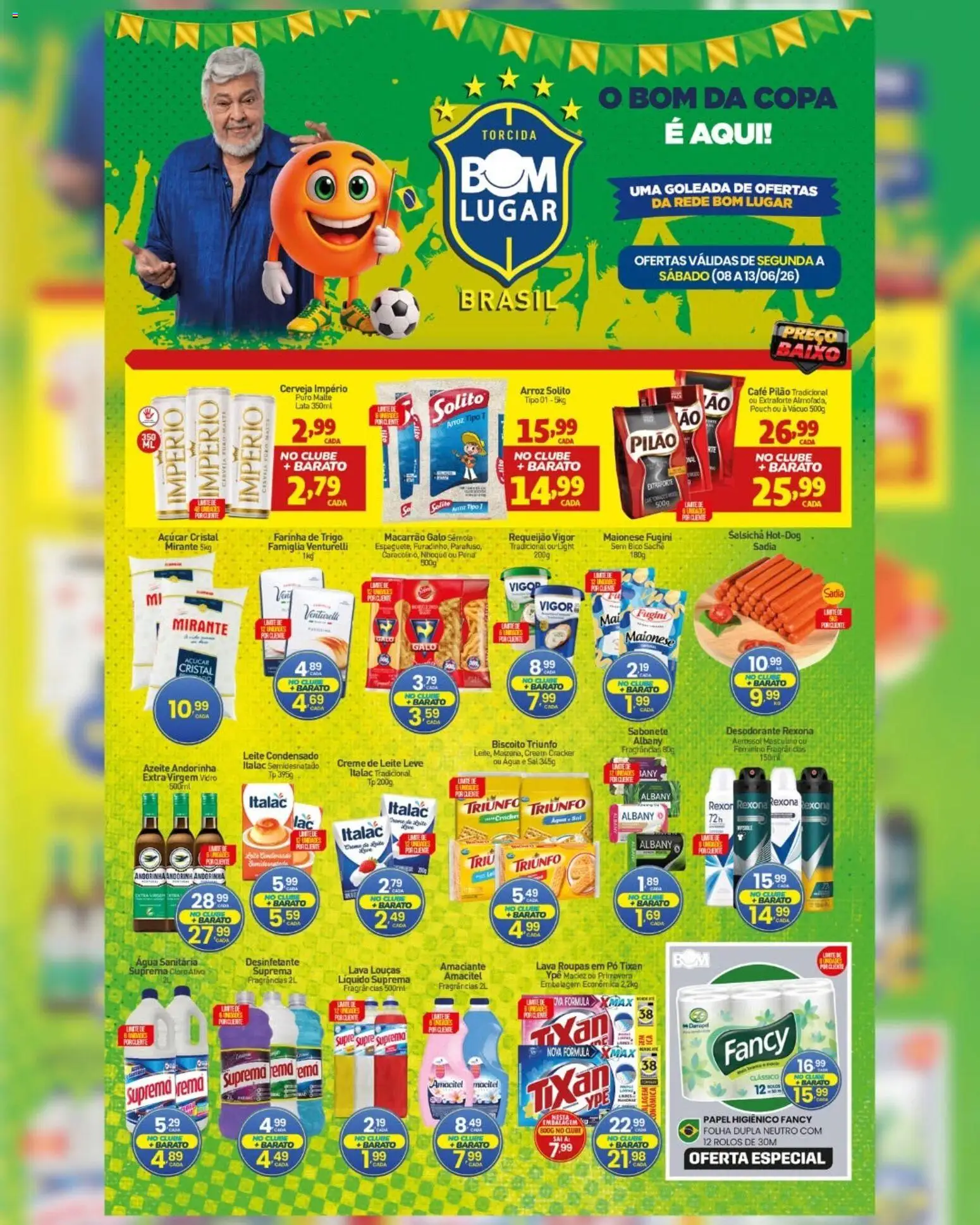Rede Bom Lugar Folheto - válido de 08.06.2026 | Página: 1 | Produtos: Pó, Arroz, Bico, Açúcar