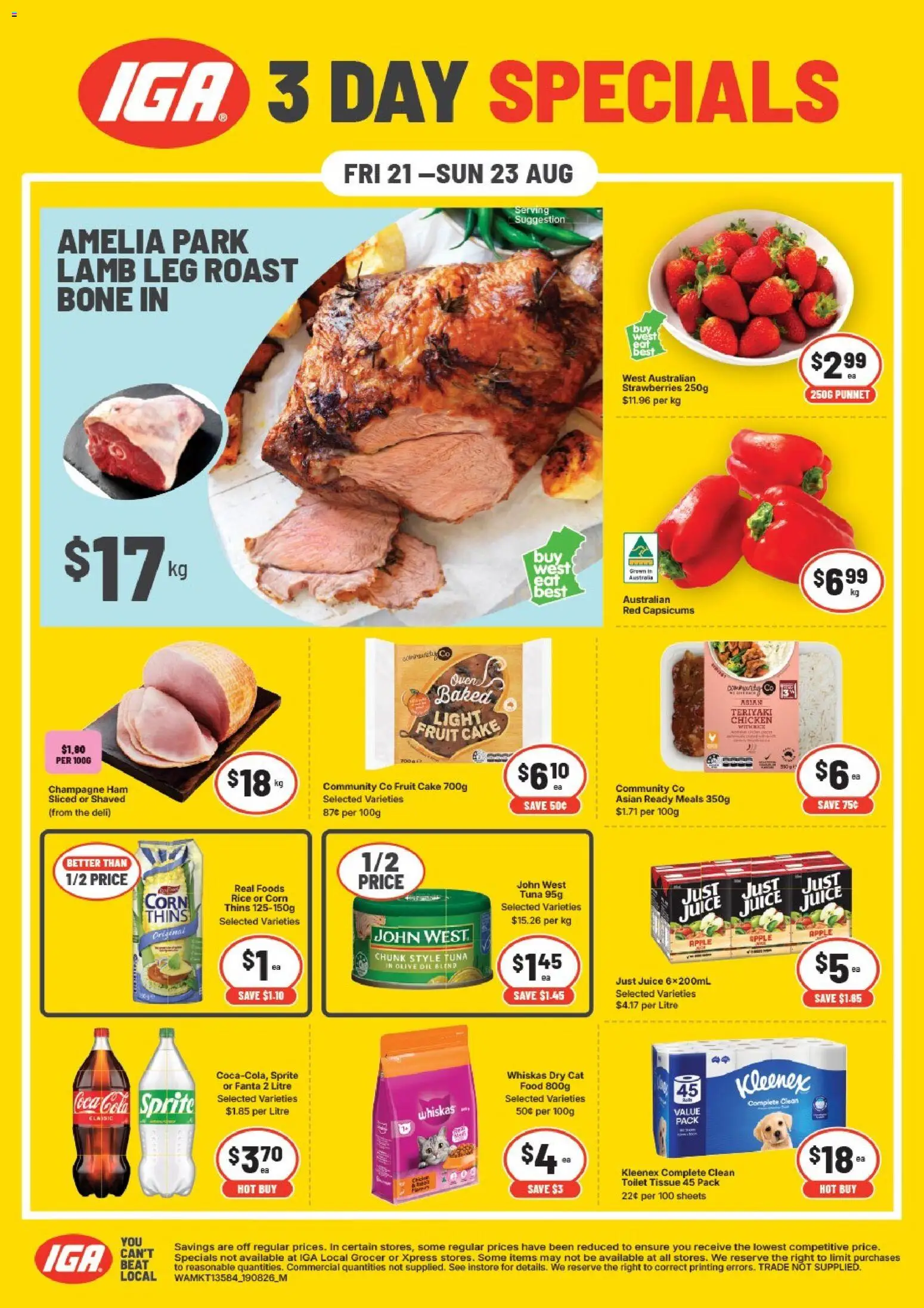 IGA catalogue - valid from 21/08/2026 | Page: 1 | Products: Rice, Tuna, Sprite, Fanta