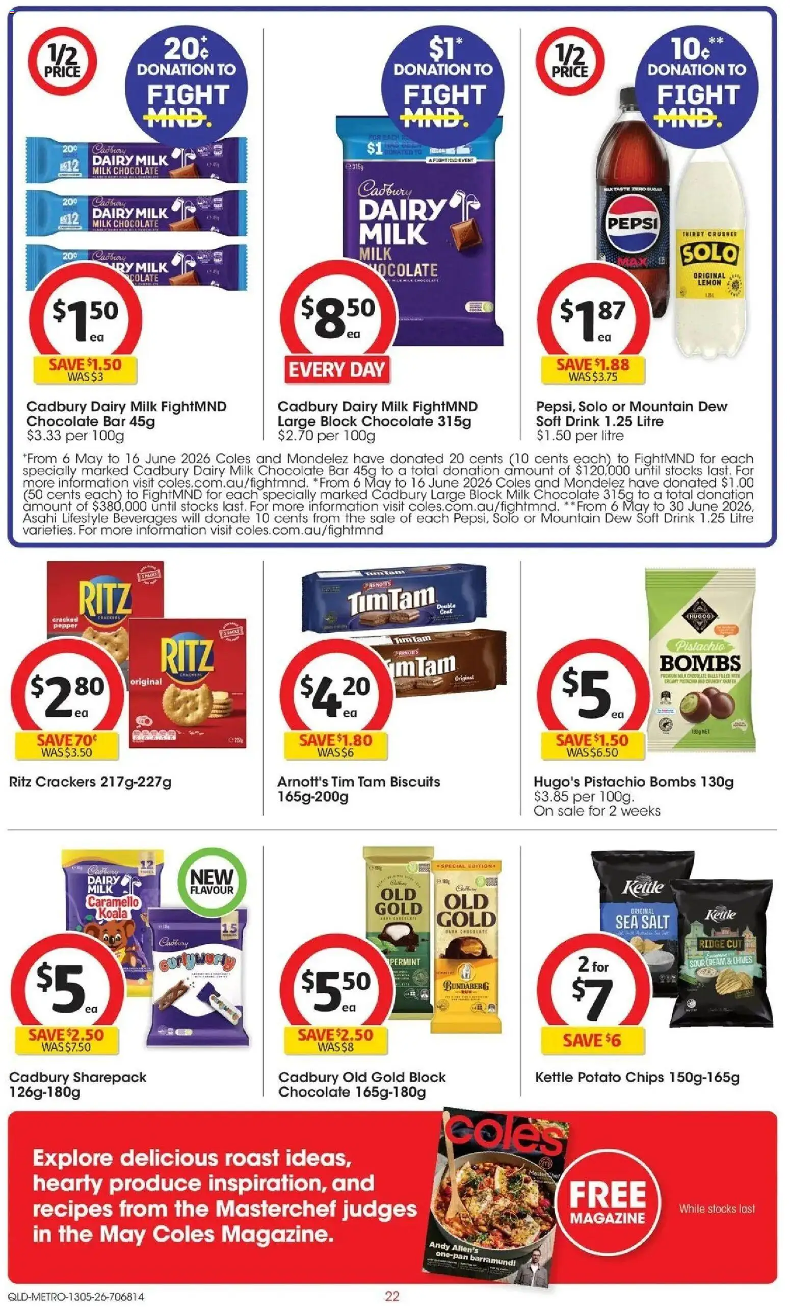 Coles catalogue - valid from 13.05.2026 | Page: 22 | Products: Biscuits, Sugar, Lemon, Kettle