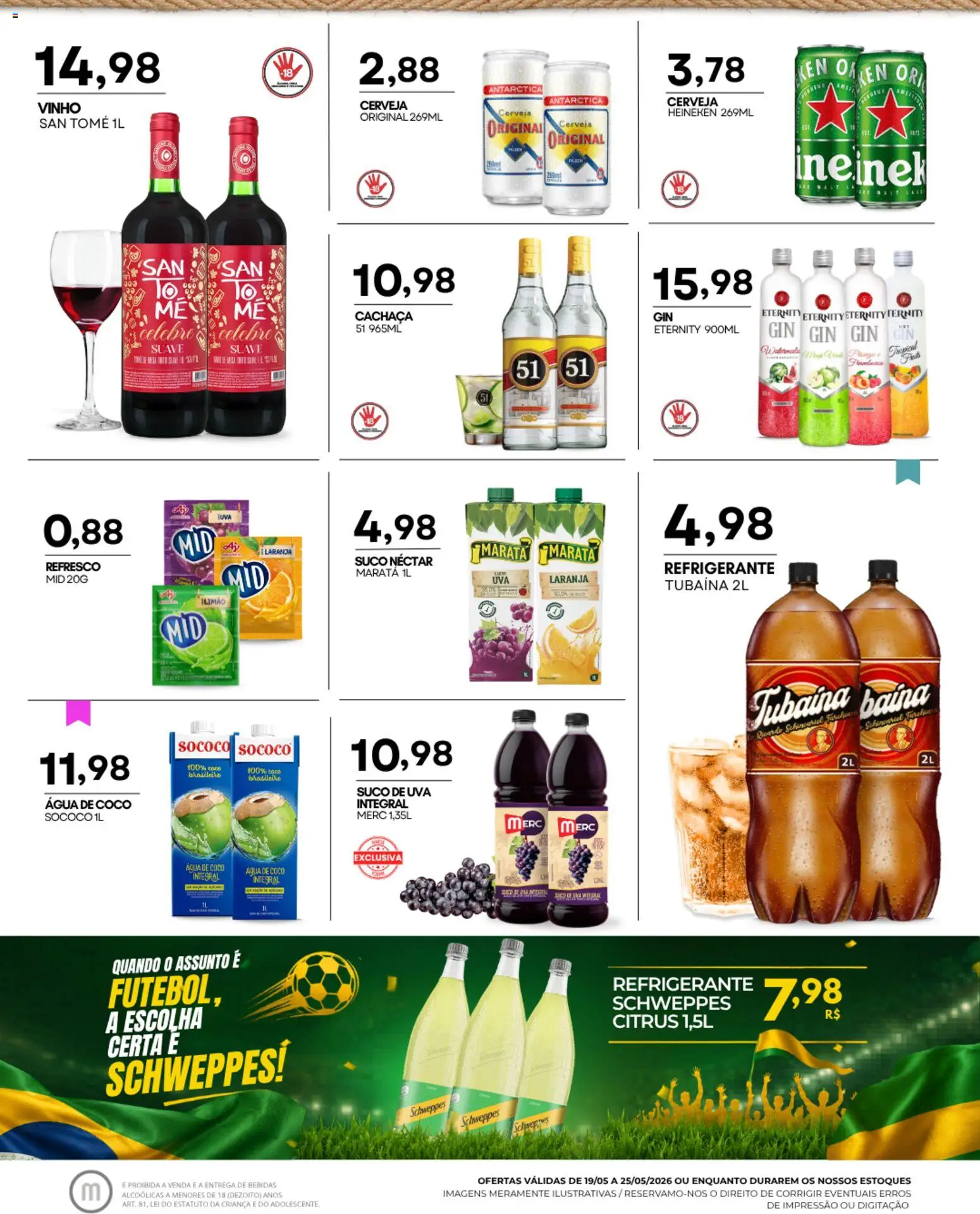 Mercadão Atacadista Folheto - válido de 19.05.2026 | Página: 11 | Produtos: Água de coco, Cachaça, Cerveja, Refrigerante