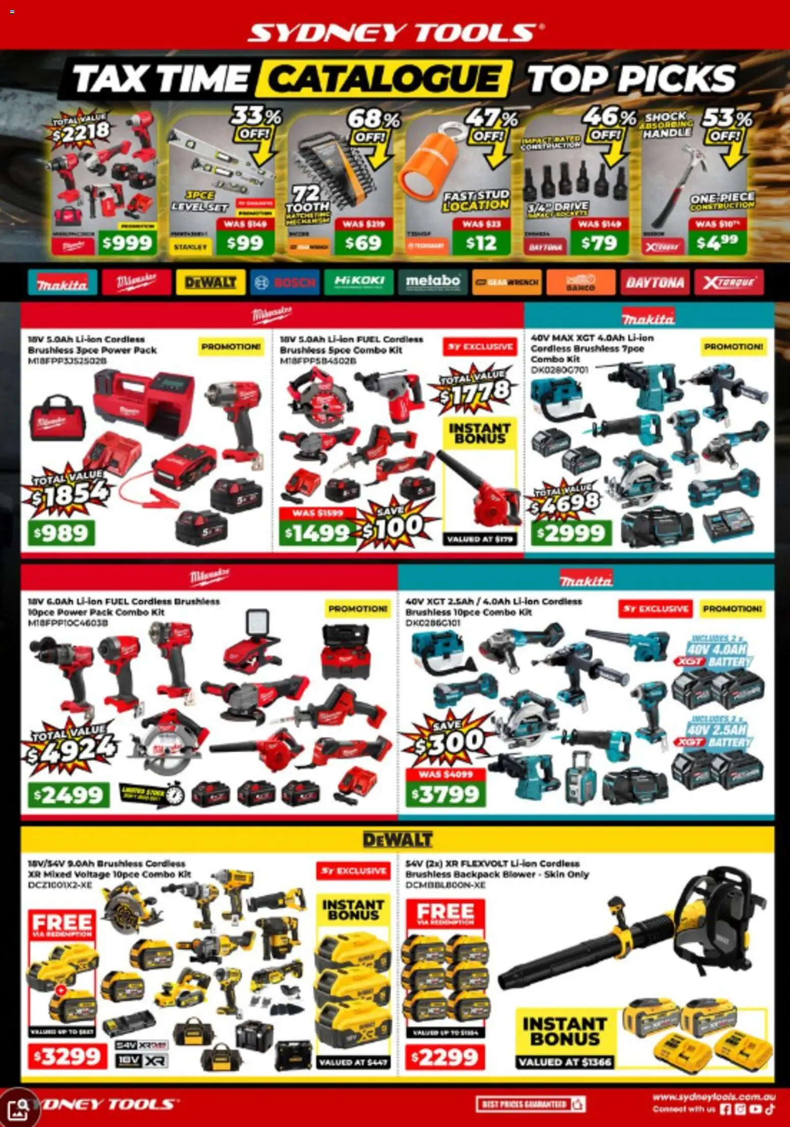 Sydney Tools catalogue - valid from 12.05.2026 | Page: 1 | Products: Battery, One piece, Backpack, Tools