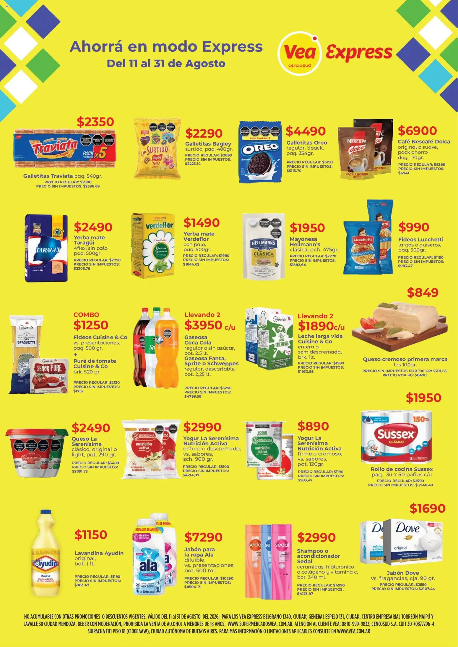 Vea - Volante Vea Express Mendoza │ válido desde el 11/08/2026 | Página: 1 | Productos: Cocina, Frutilla, Shampoo, Oreo