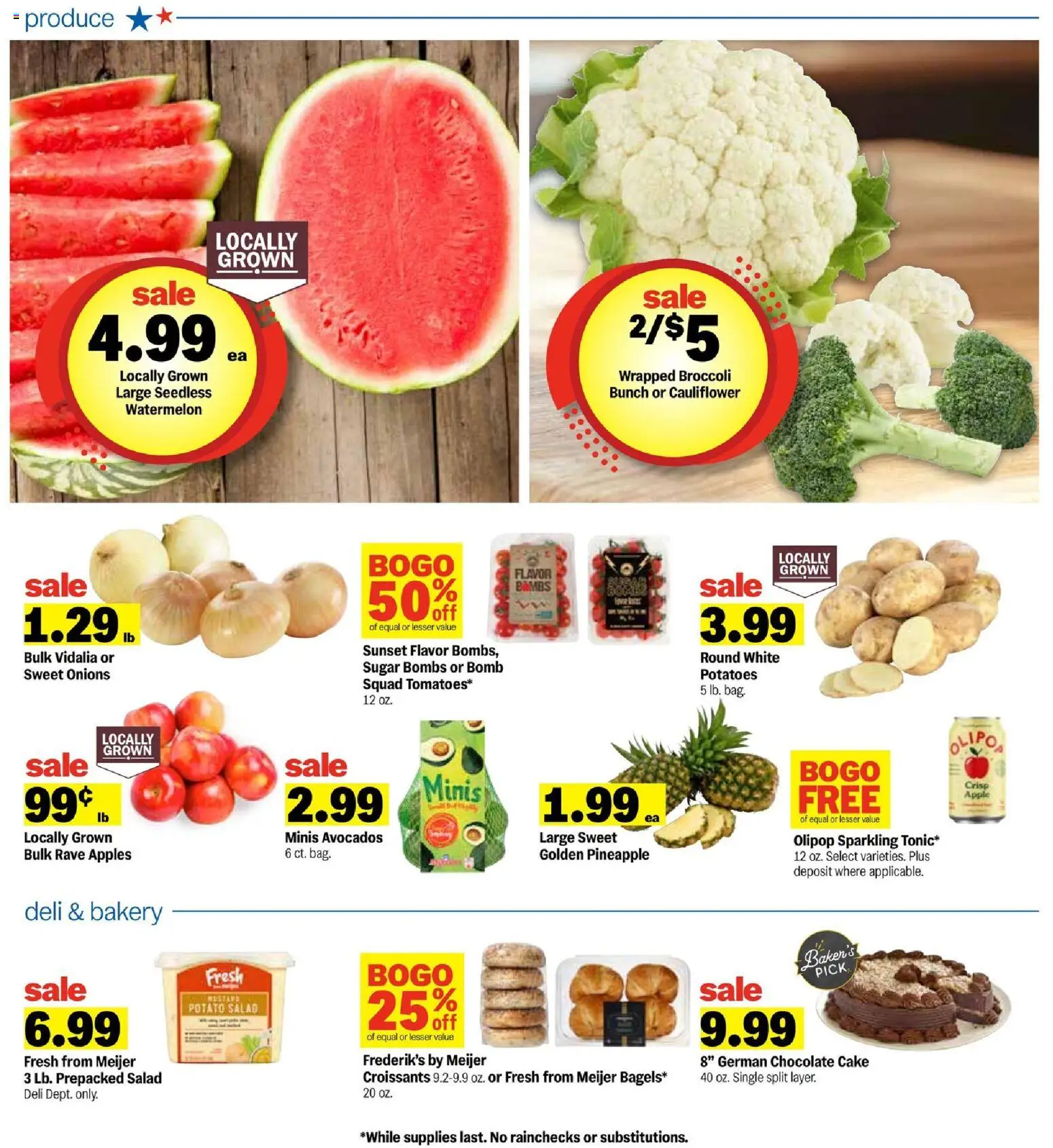 Meijer Weekly Ad - MI - valid from 08/26/2026 | Page: 25 | Products: Broccoli, Pineapple, Salad, Croissants
