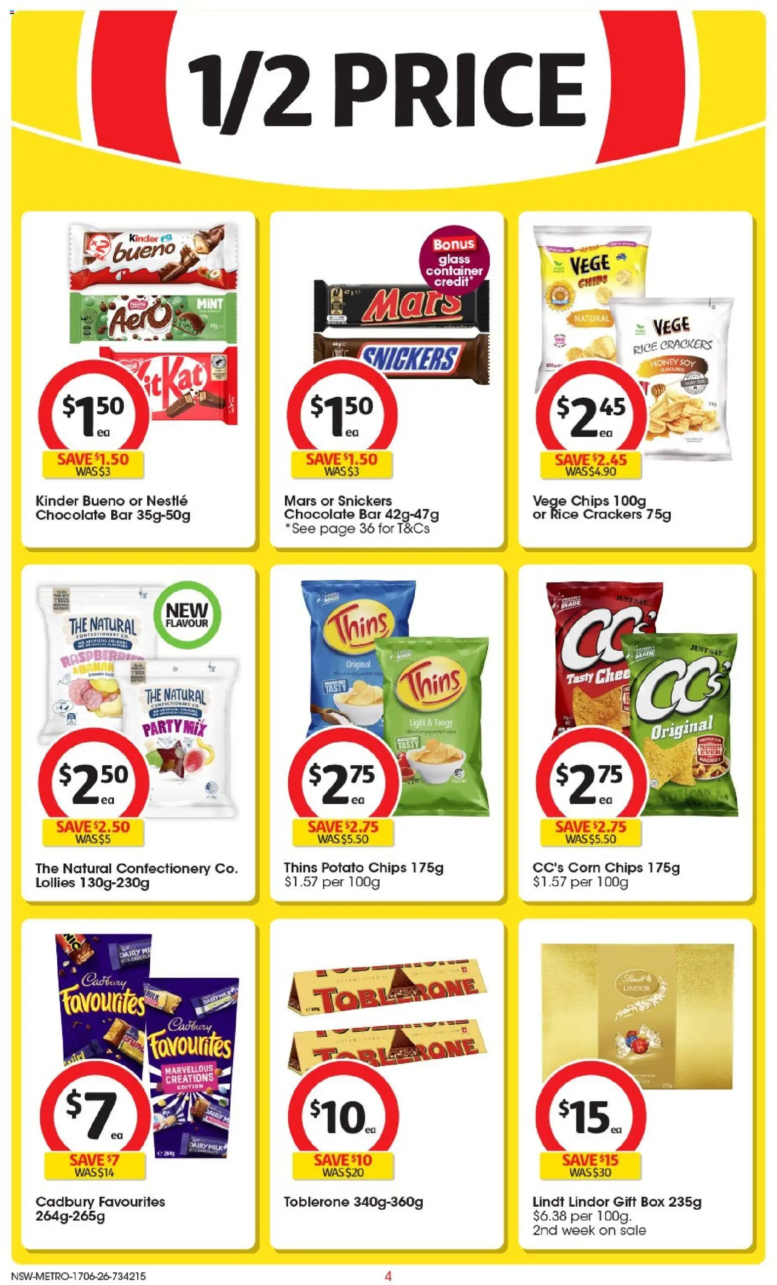Coles catalogue - valid from 17.06.2026 | Page: 4 | Products: Light, Milk, Chips, Raspberry