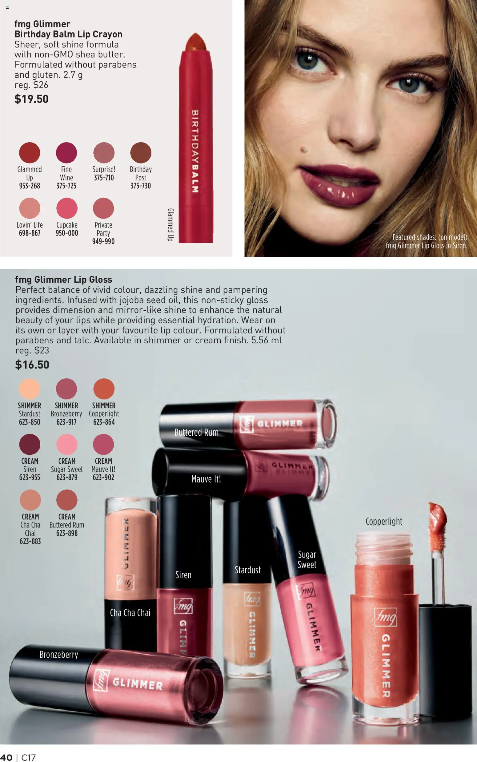 Avon flyer valid from Aug 13, 2026 | Page: 40 | Products: Sugar, Lip gloss, Rum, Wine