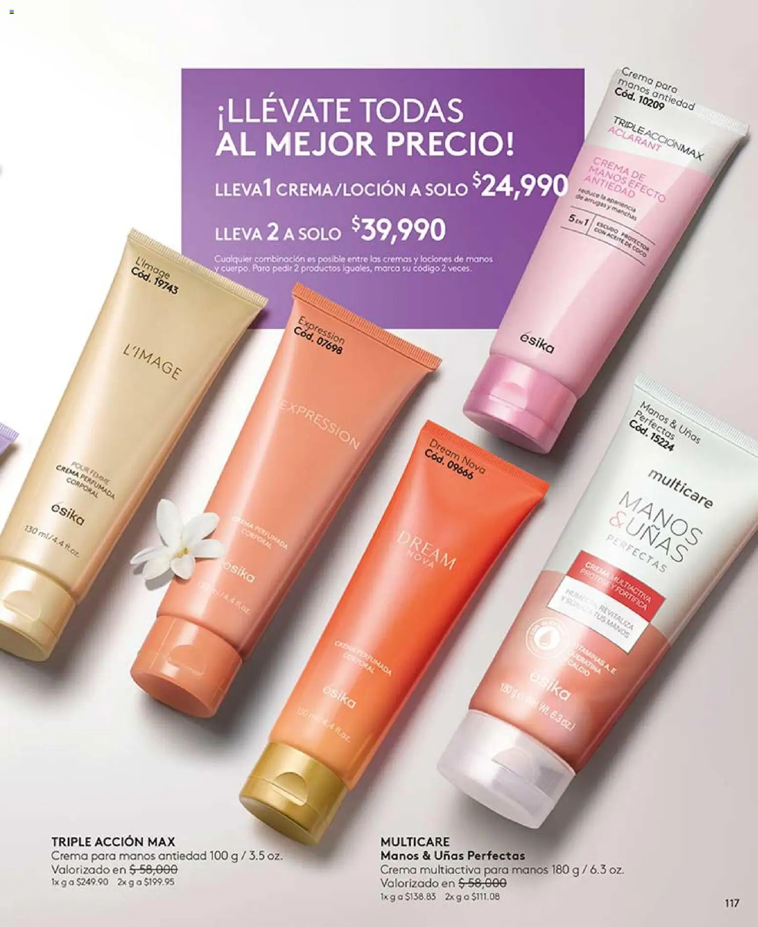 Ésika revista - valida desde el 15.05.2026 | Página: 117 | Productos: Crema, Combinación, Crema de manos, Aceite